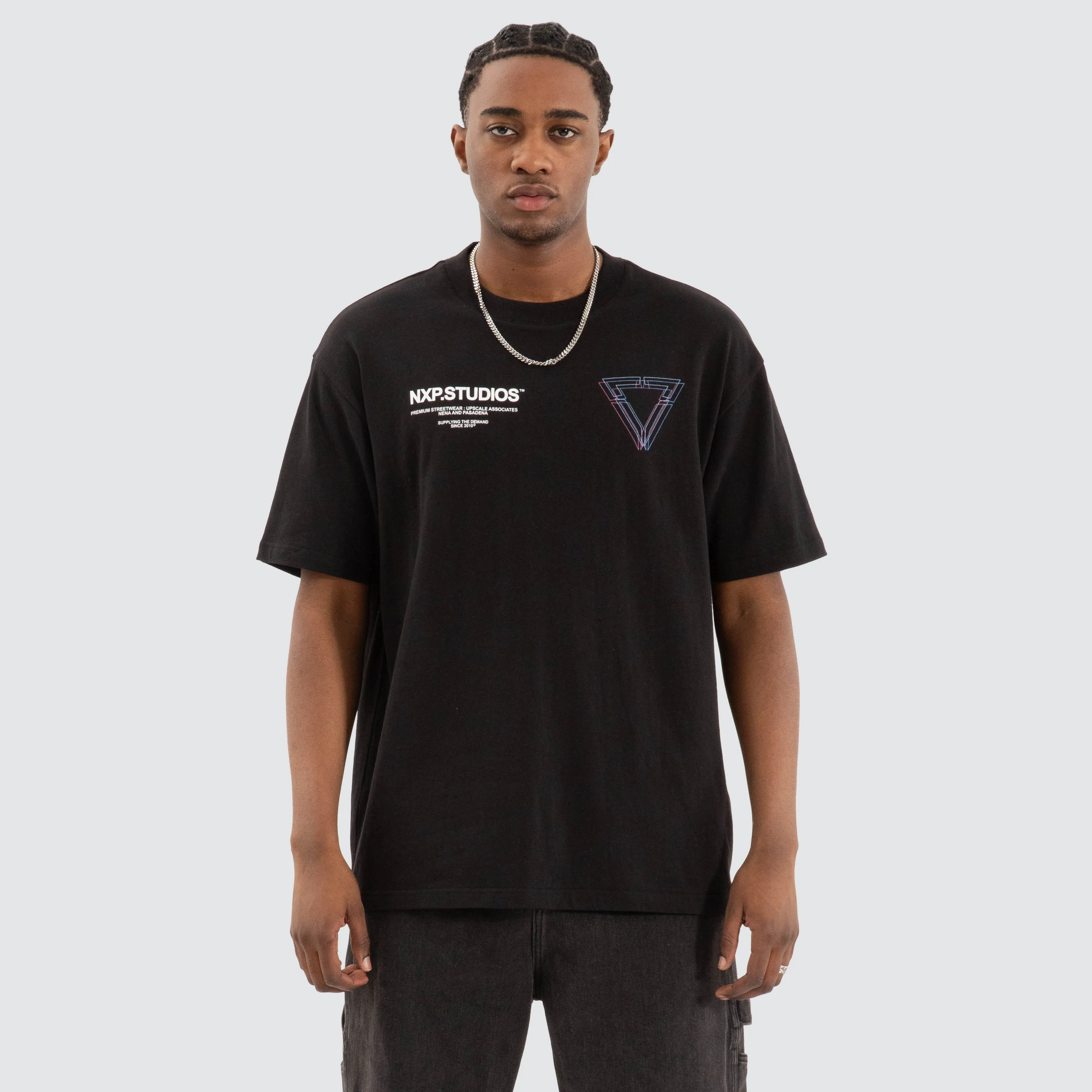 Dagger Box Fit Tee Jet Black sold by Nena and Pasadena product image thumbnail 3