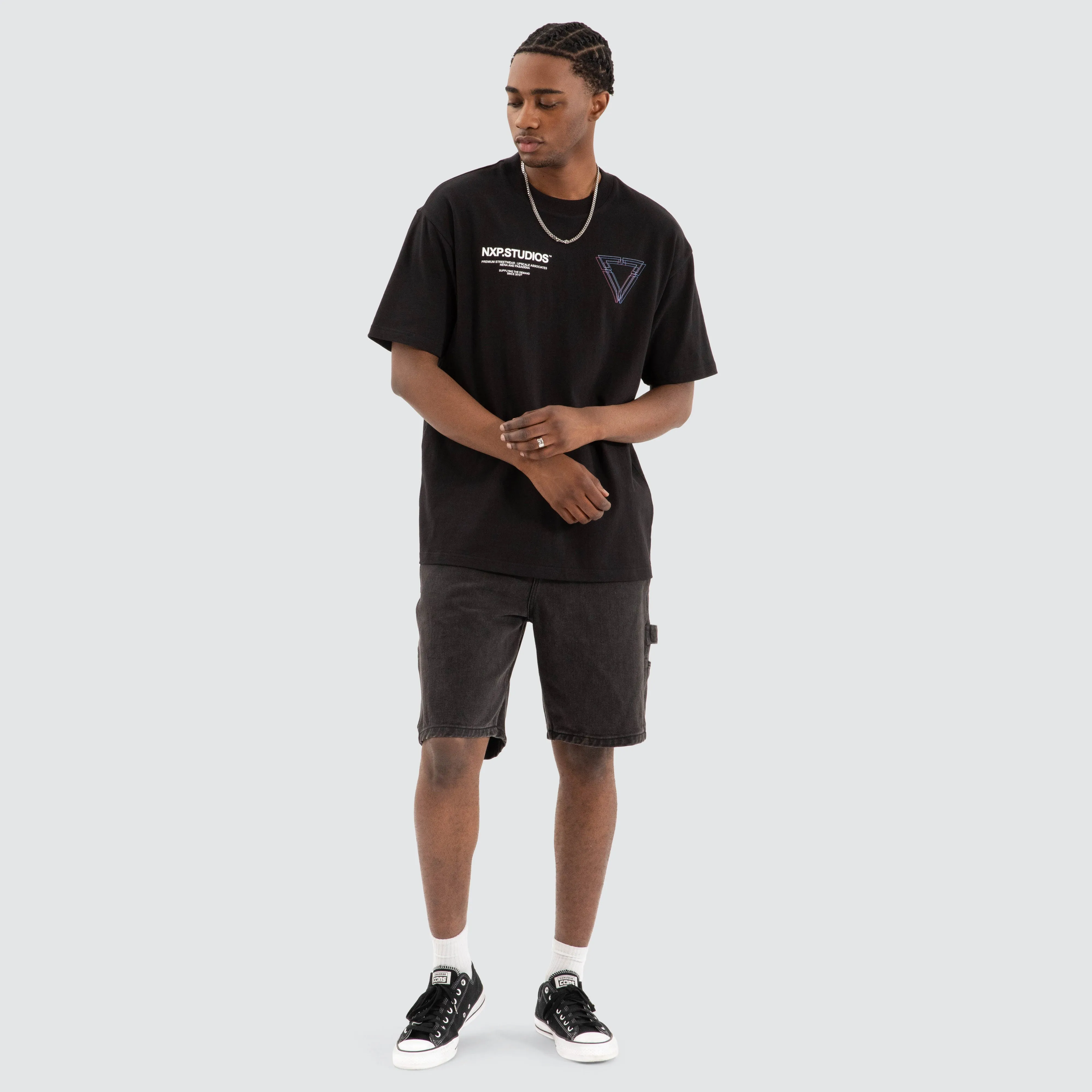 Dagger Box Fit Tee Jet Black sold by Nena and Pasadena product image thumbnail 2