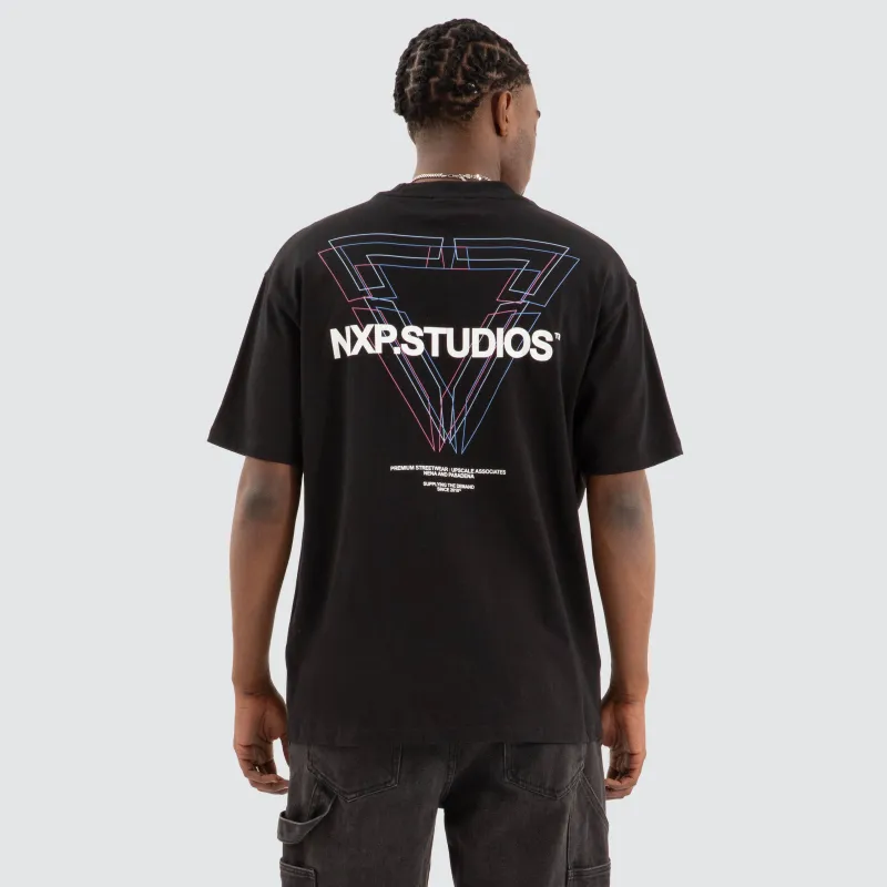 Dagger Box Fit Tee Jet Black sold by Nena and Pasadena