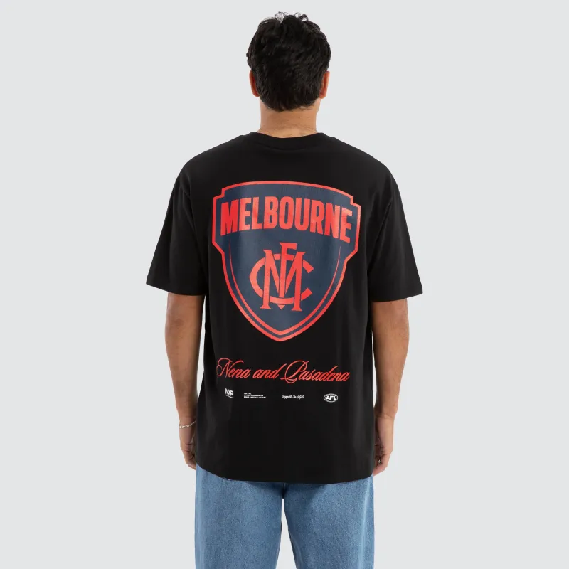 Melbourne Demons AFL Season Tee Jet Black sold by Nena and Pasadena