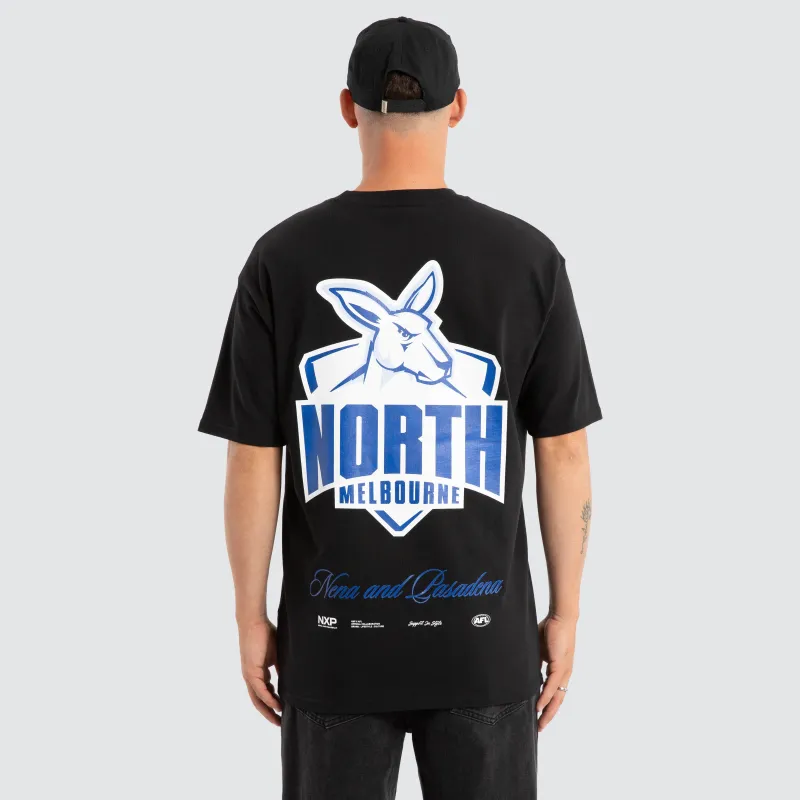 North Melbourne Kangaroos AFL Season Tee Jet Black sold by Nena and Pasadena