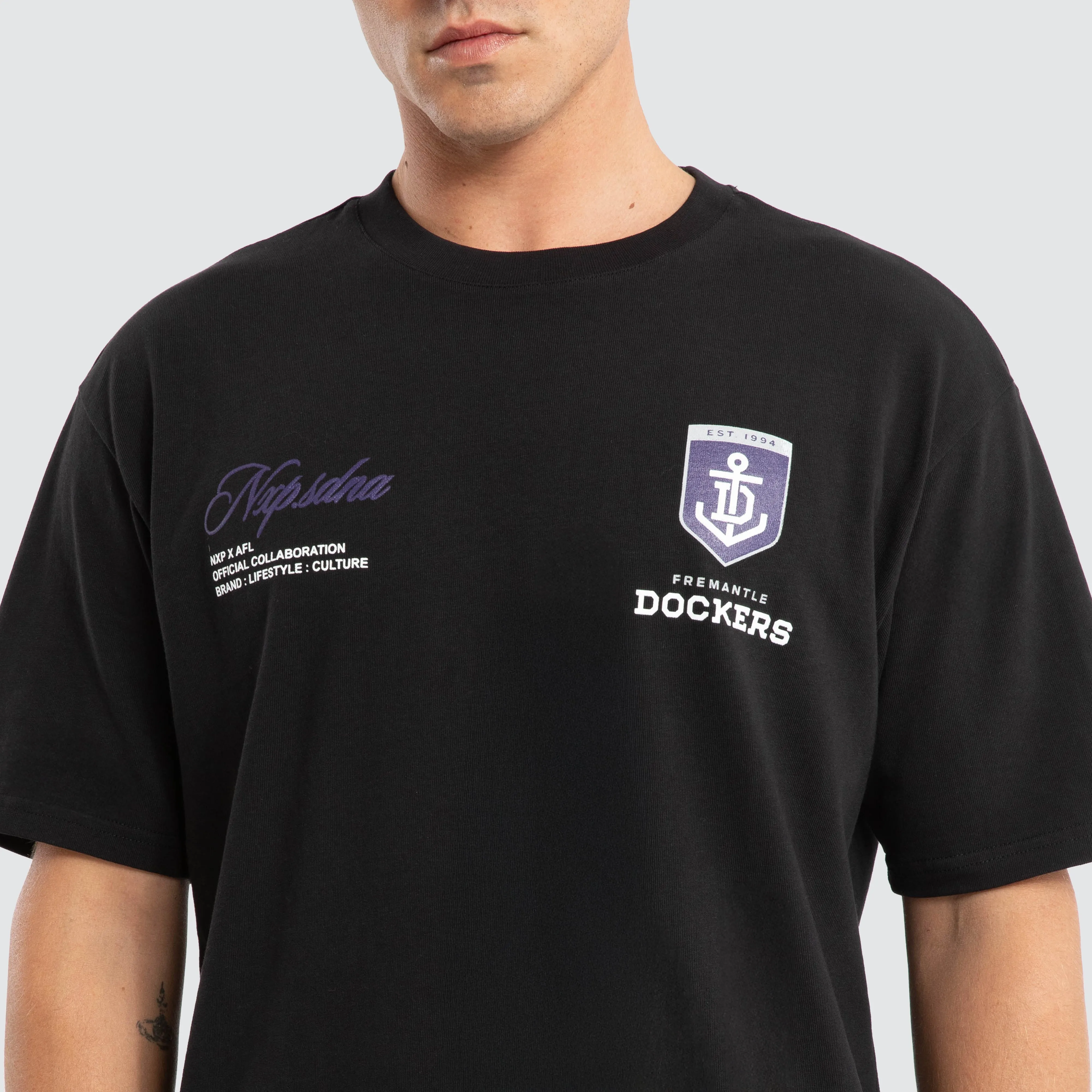 Fremantle Dockers AFL Season Tee Jet Black sold by Nena and Pasadena product image thumbnail 3