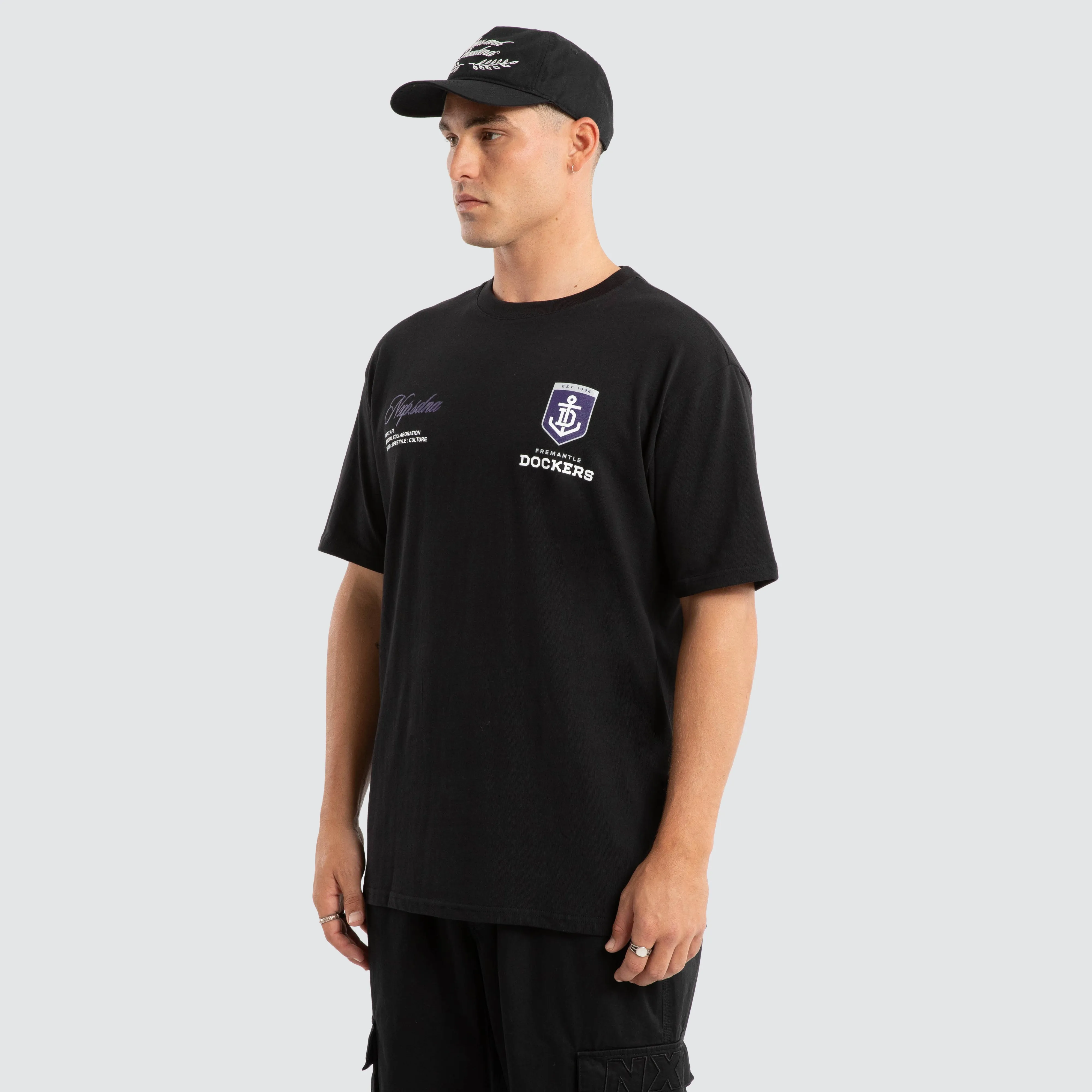 Fremantle Dockers AFL Season Tee Jet Black sold by Nena and Pasadena product image thumbnail 4