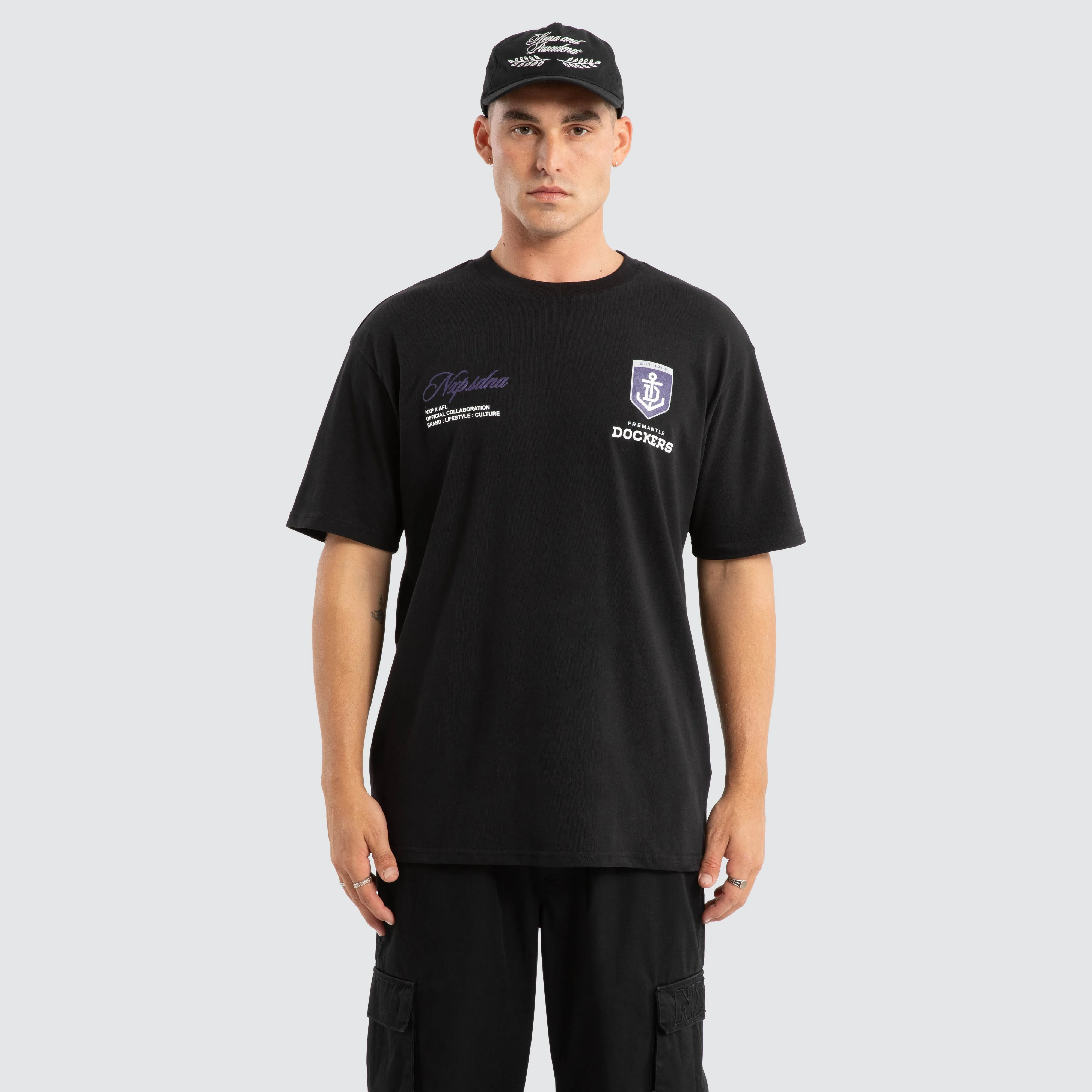 Fremantle Dockers AFL Season Tee Jet Black sold by Nena and Pasadena product image thumbnail 2