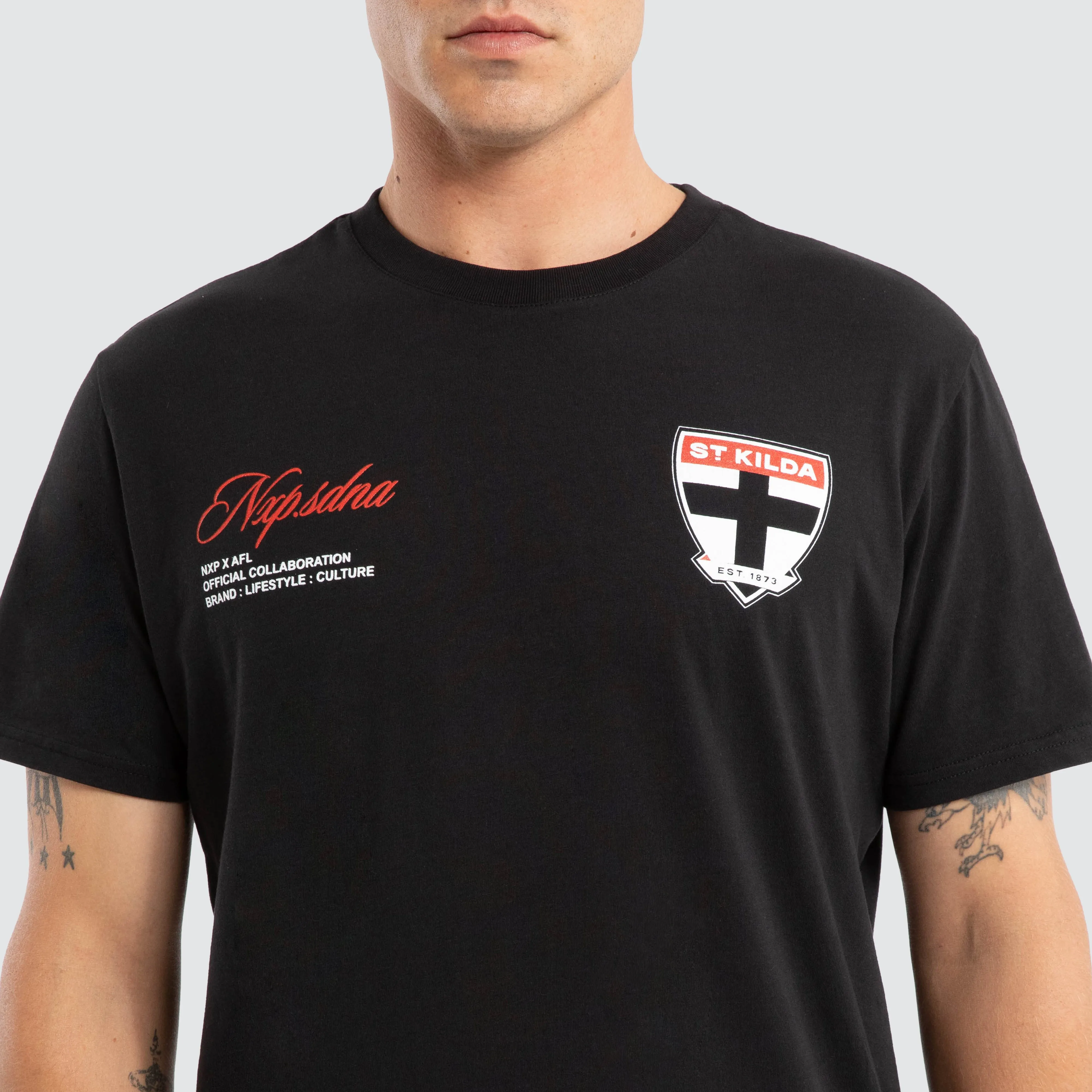St Kilda Saints AFL Prime Tee Jet Black sold by Nena and Pasadena product image thumbnail 3