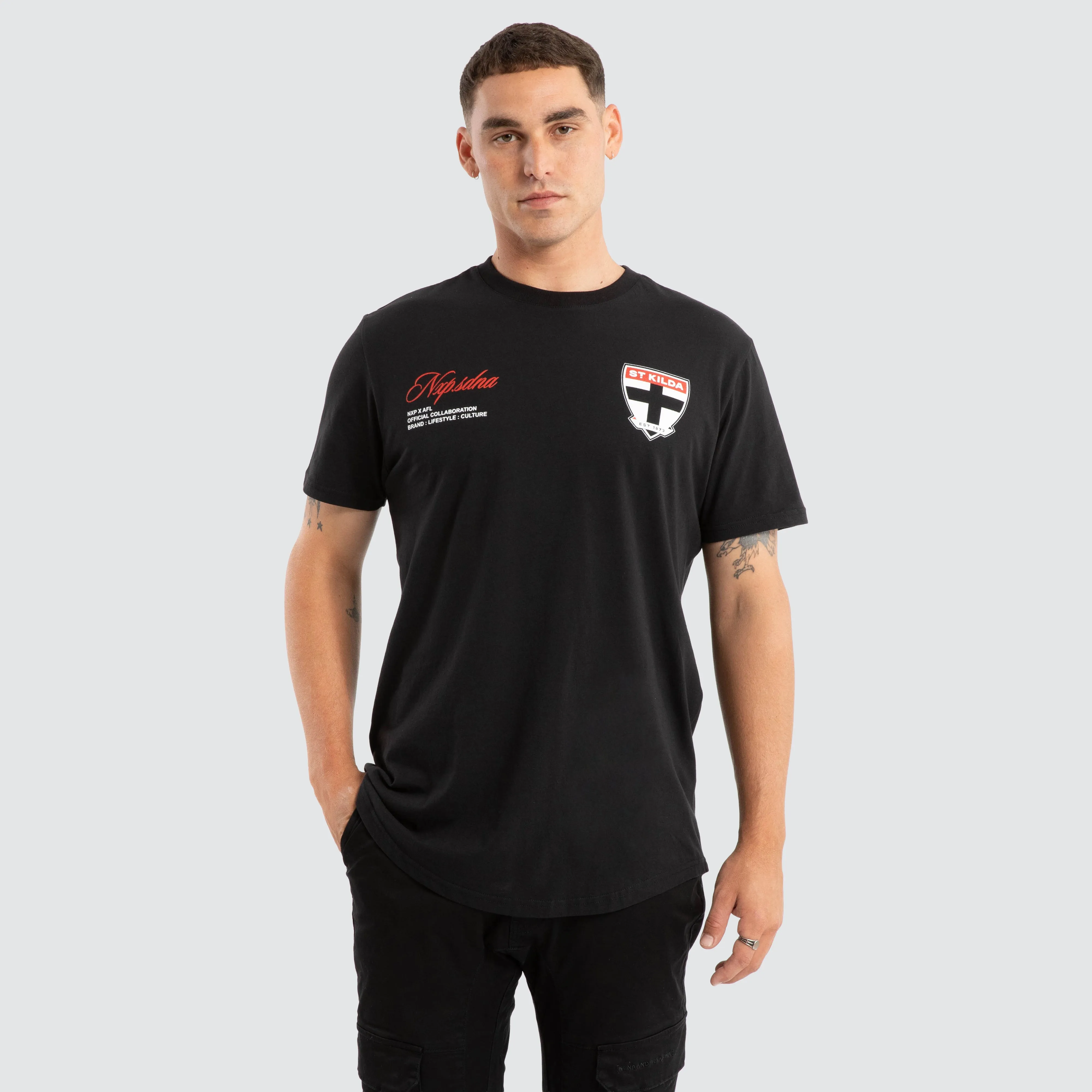 St Kilda Saints AFL Prime Tee Jet Black sold by Nena and Pasadena product image thumbnail 2