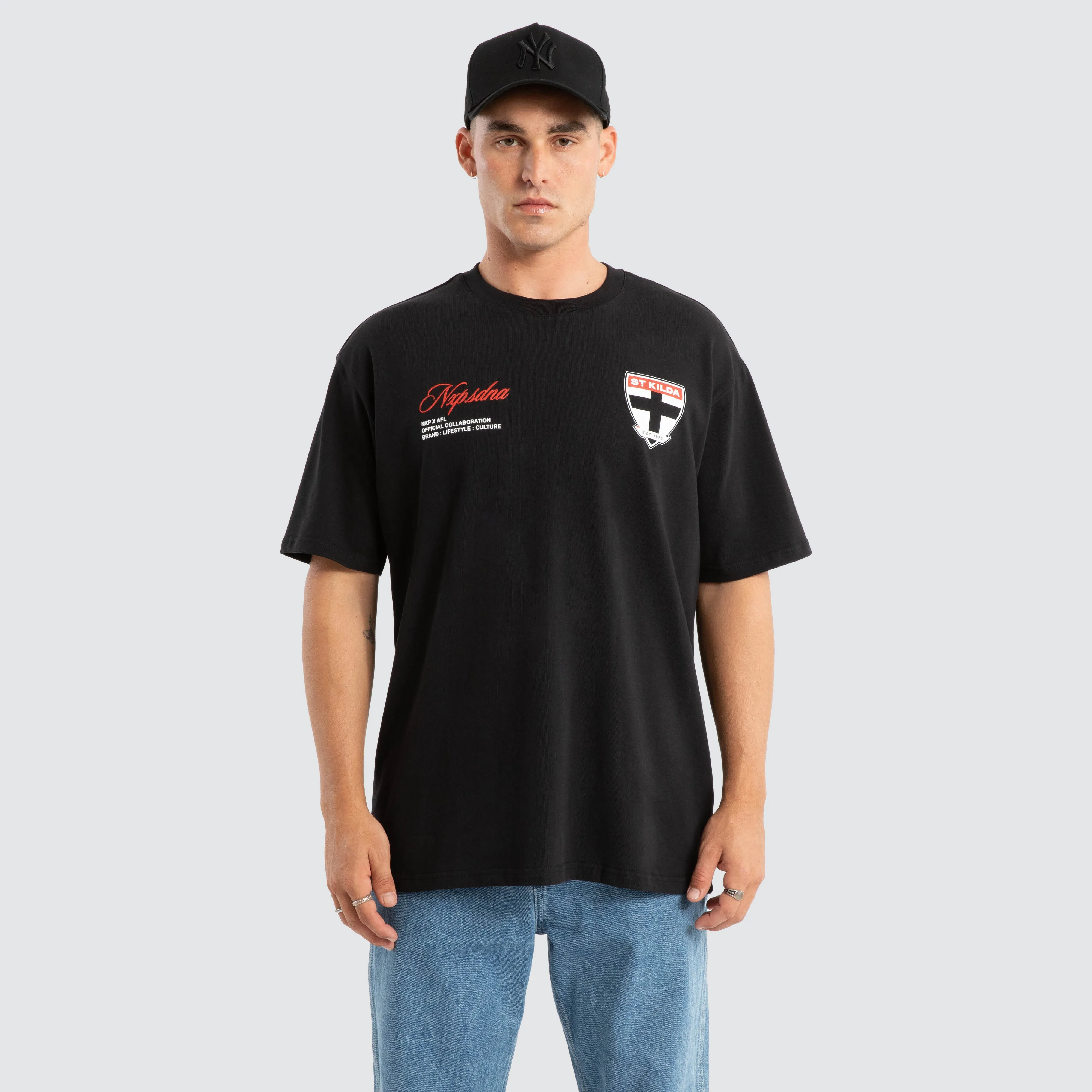 St Kilda Saints AFL Season Tee Jet Black sold by Nena and Pasadena product image thumbnail 2