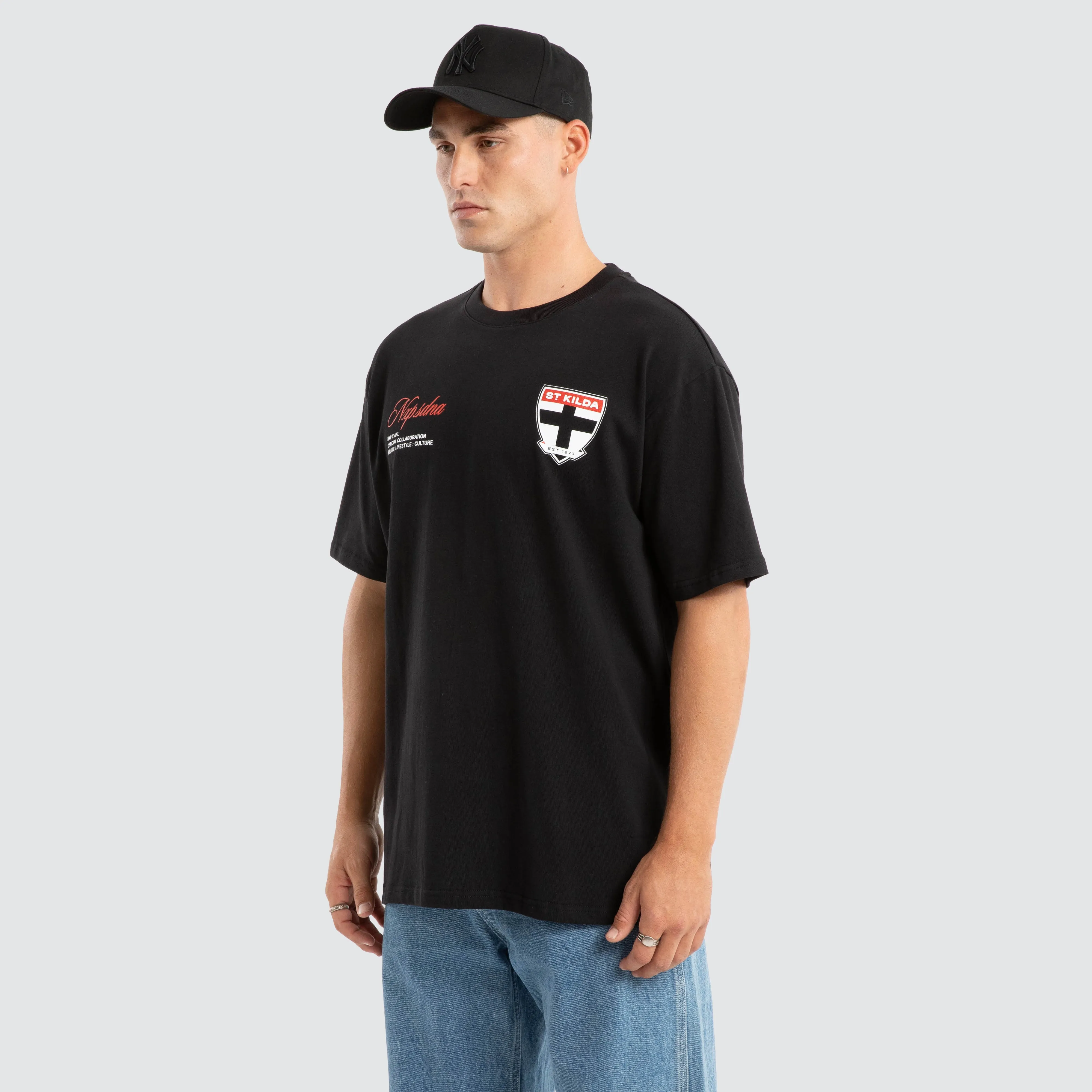 St Kilda Saints AFL Season Tee Jet Black sold by Nena and Pasadena product image thumbnail 4
