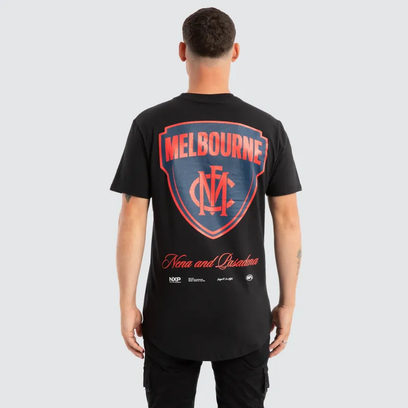 Melbourne Demons AFL Prime Tee Jet Black sold by Nena and Pasadena
