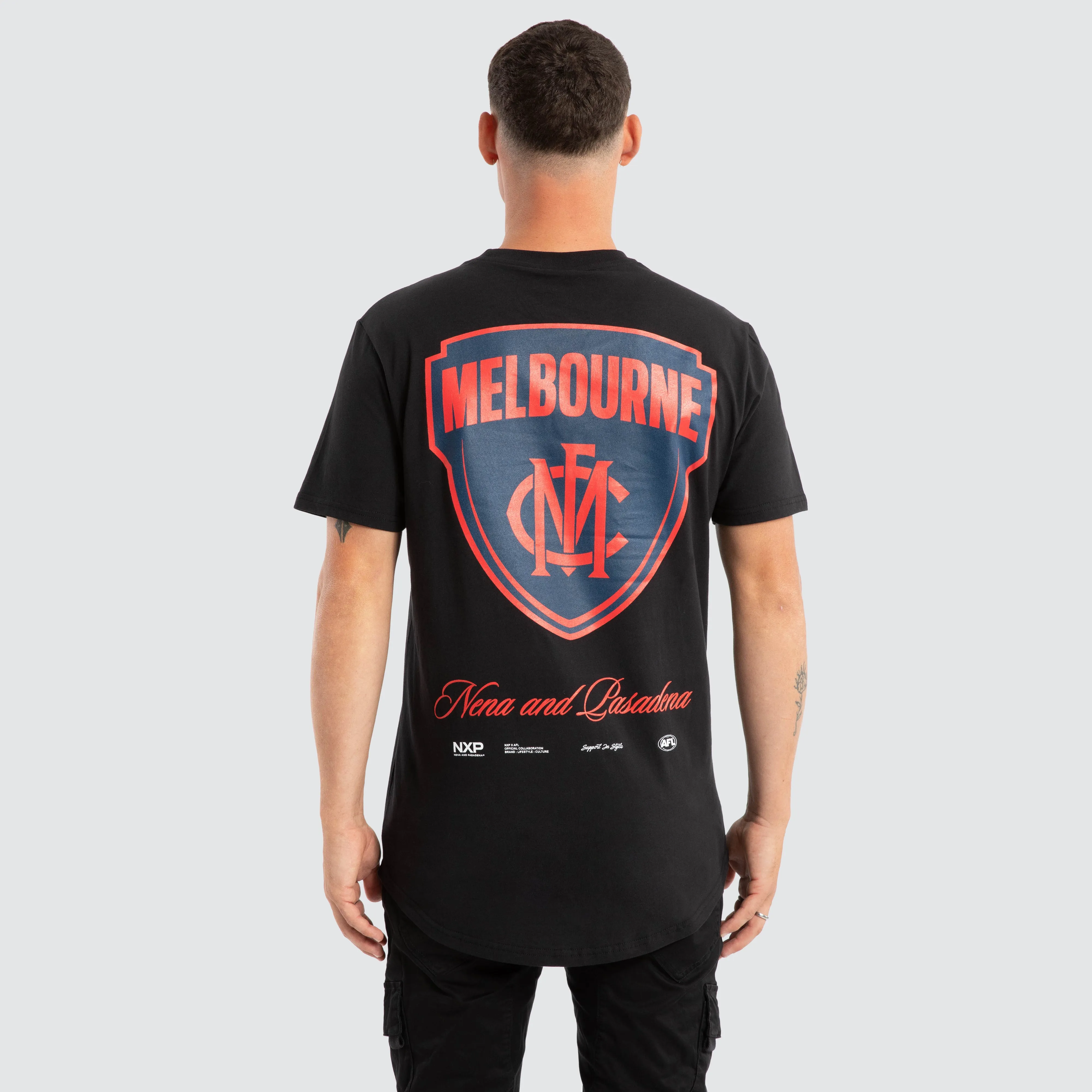 Melbourne Demons AFL Prime Tee Jet Black sold by Nena and Pasadena
