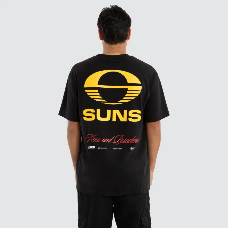 Gold Coast Suns AFL Season Tee Jet Black sold by Nena and Pasadena
