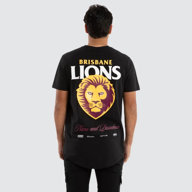 Brisbane Lions AFL Prime Tee Jet Black sold by Nena and Pasadena