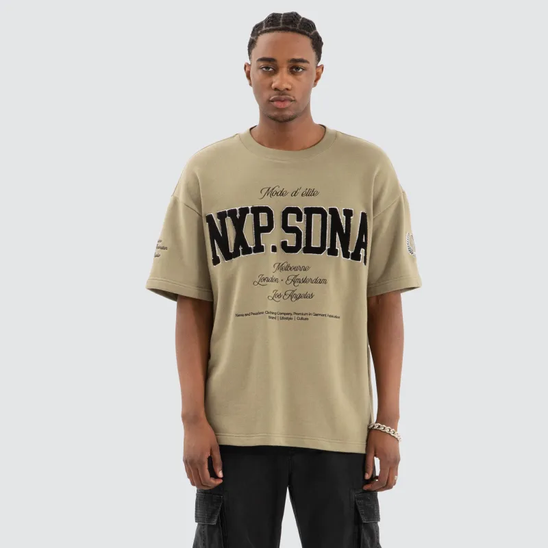 Captain Loopback Raptor Tee Khaki Green sold by Nena and Pasadena