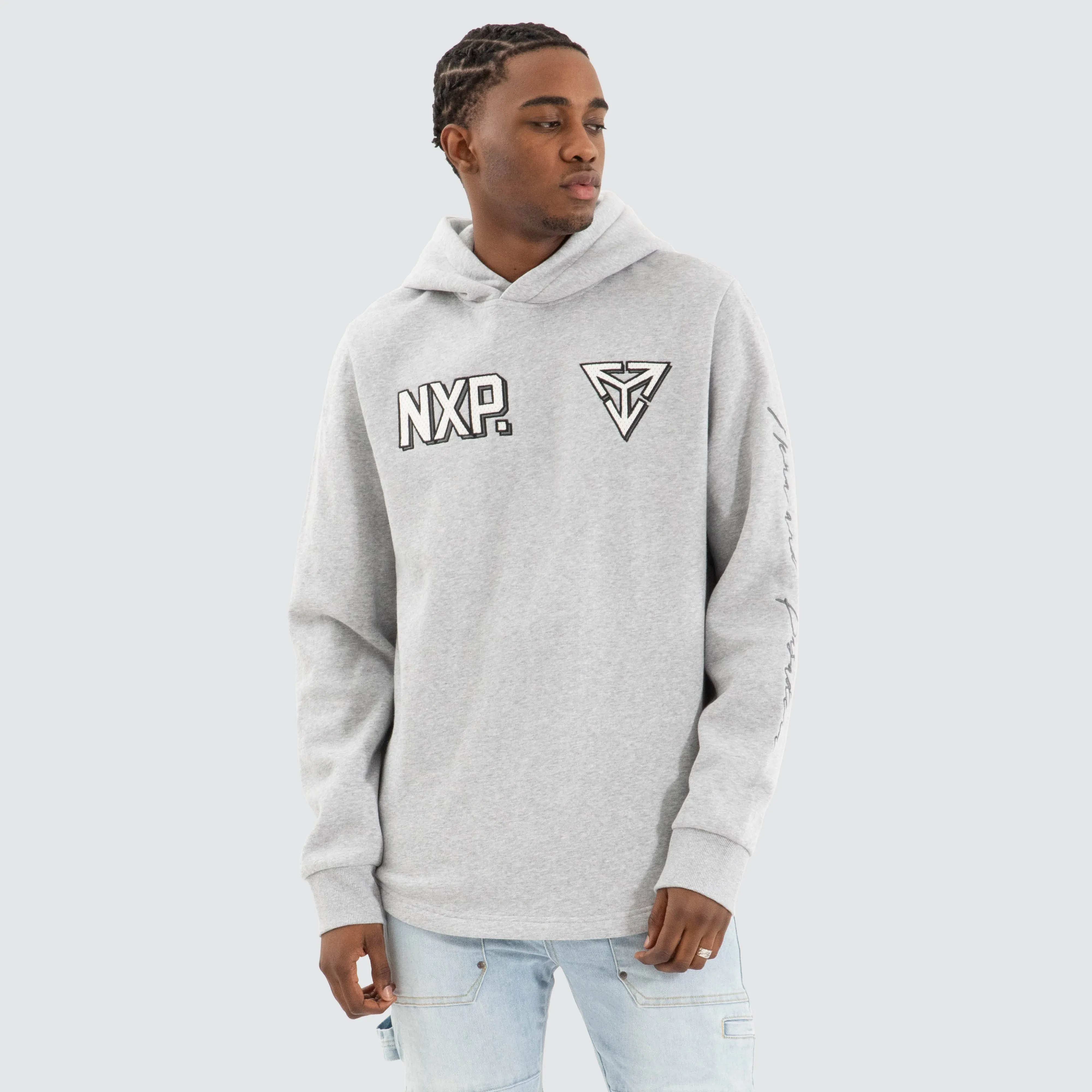 Fury Dual Curved Hoodie Grey Marle sold by Nena and Pasadena product image thumbnail 2