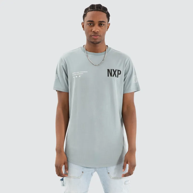 Harbor Dual Curved Tee Lead Blue/Black sold by Nena and Pasadena