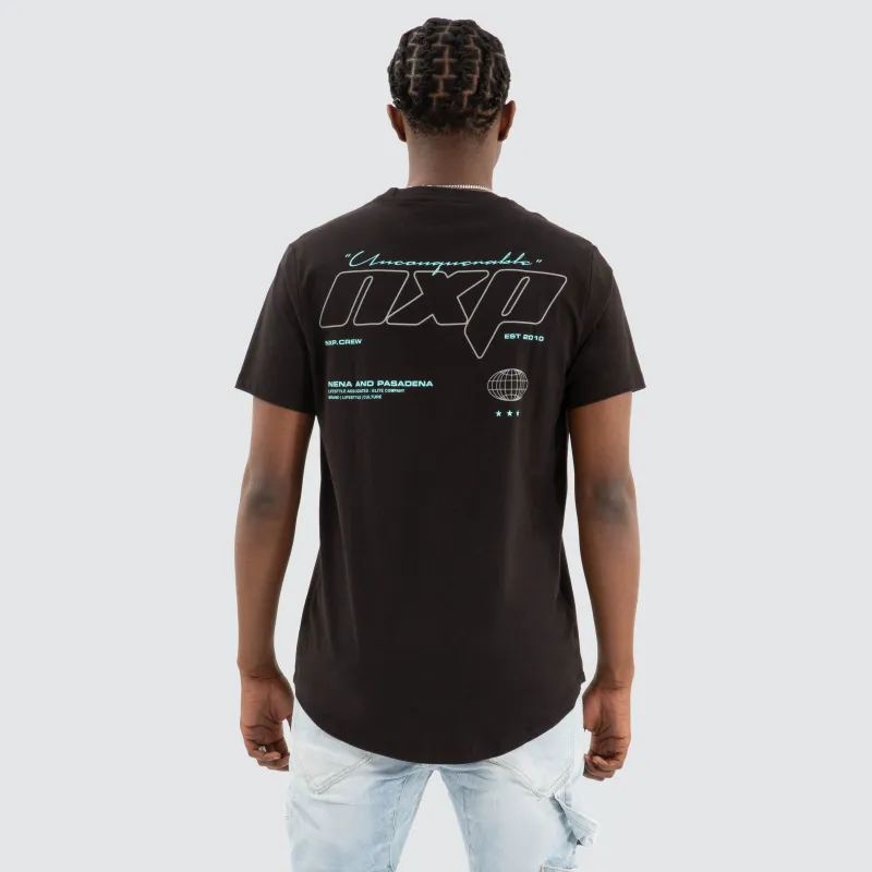 Mighty Dual Curved Tee Jet Black sold by Nena and Pasadena
