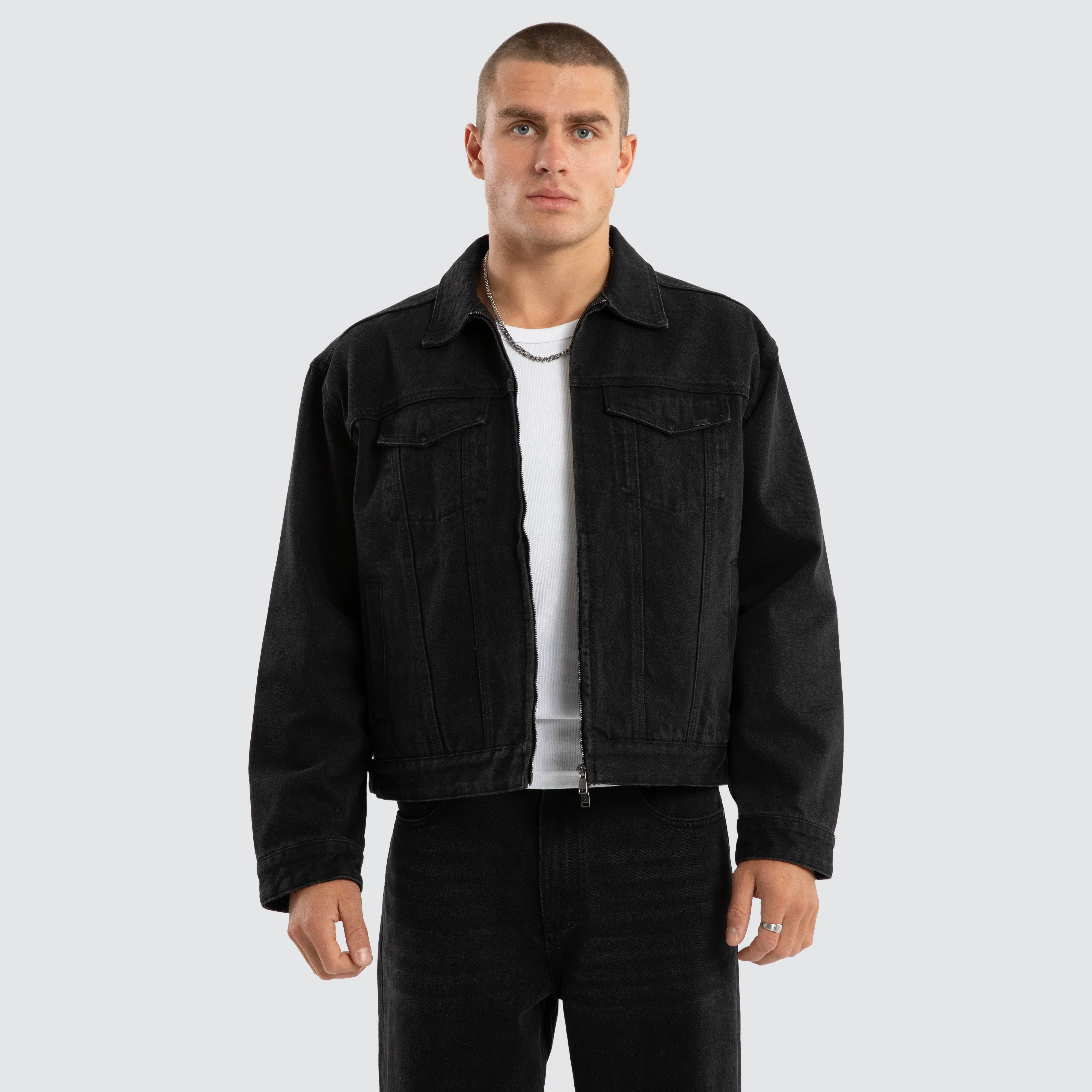 Divide Denim Jacket Jet black sold by Nena and Pasadena