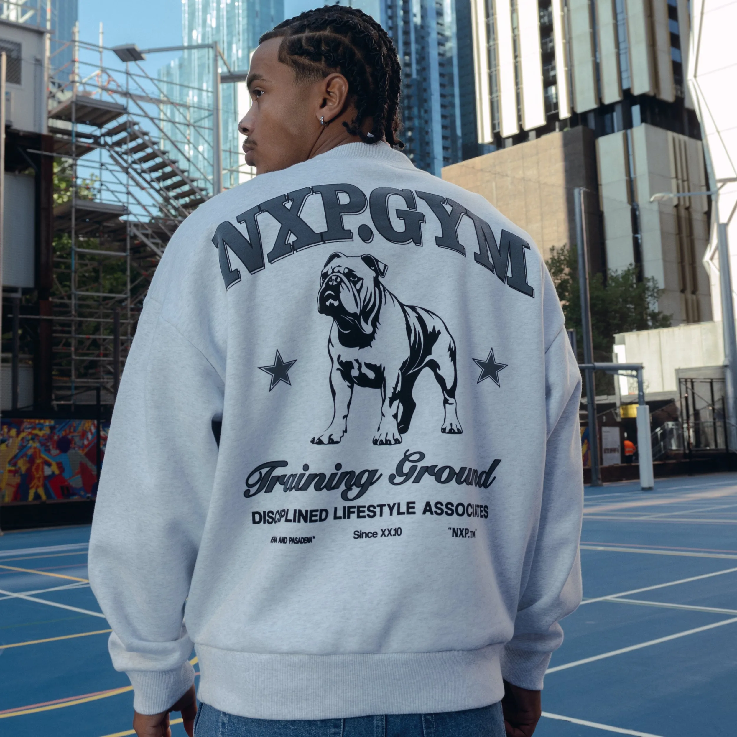 Brawler Box Fit Sweater Snow Marle Grey sold by Nena and Pasadena product image thumbnail 3