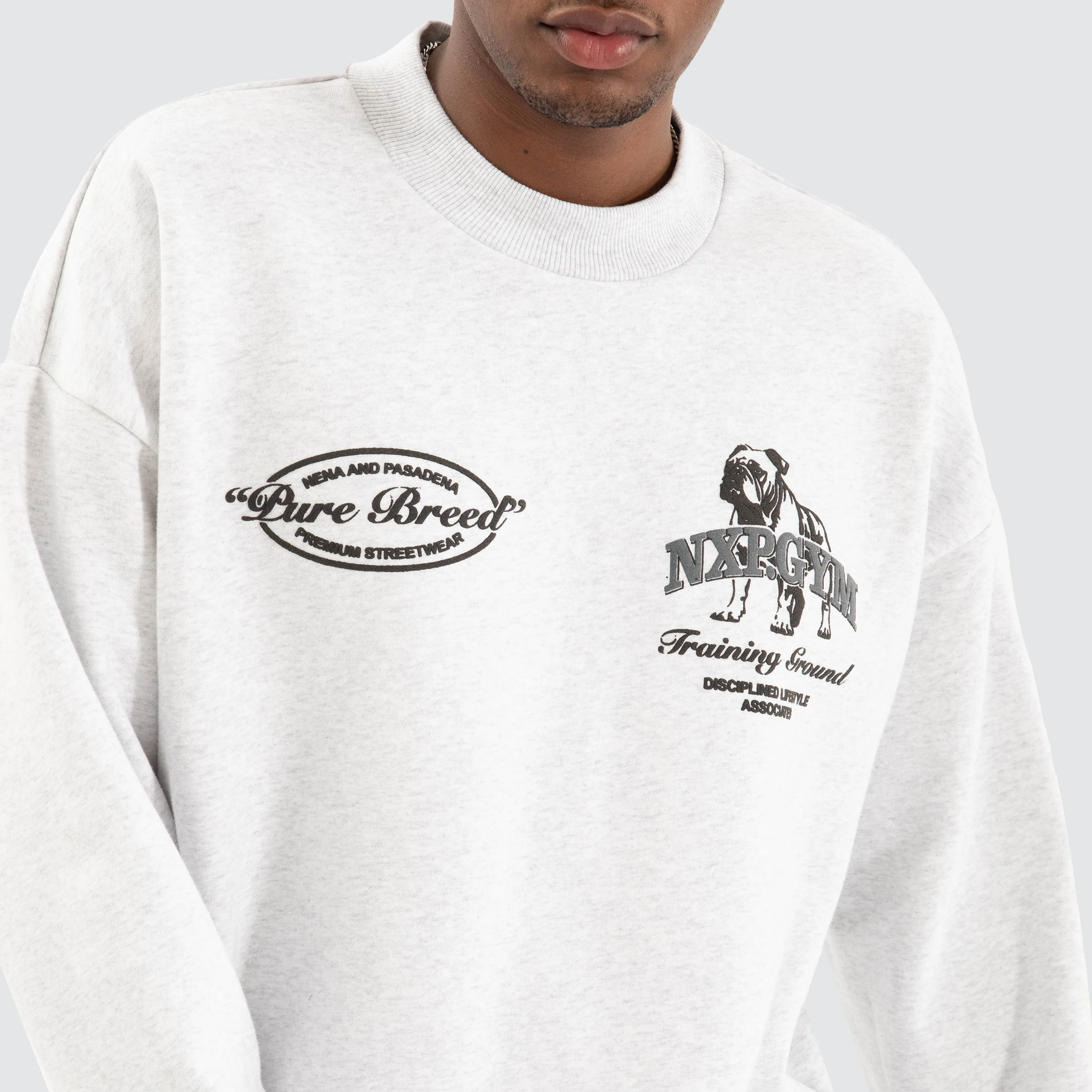 Brawler Box Fit Sweater Snow Marle Grey sold by Nena and Pasadena product image thumbnail 5