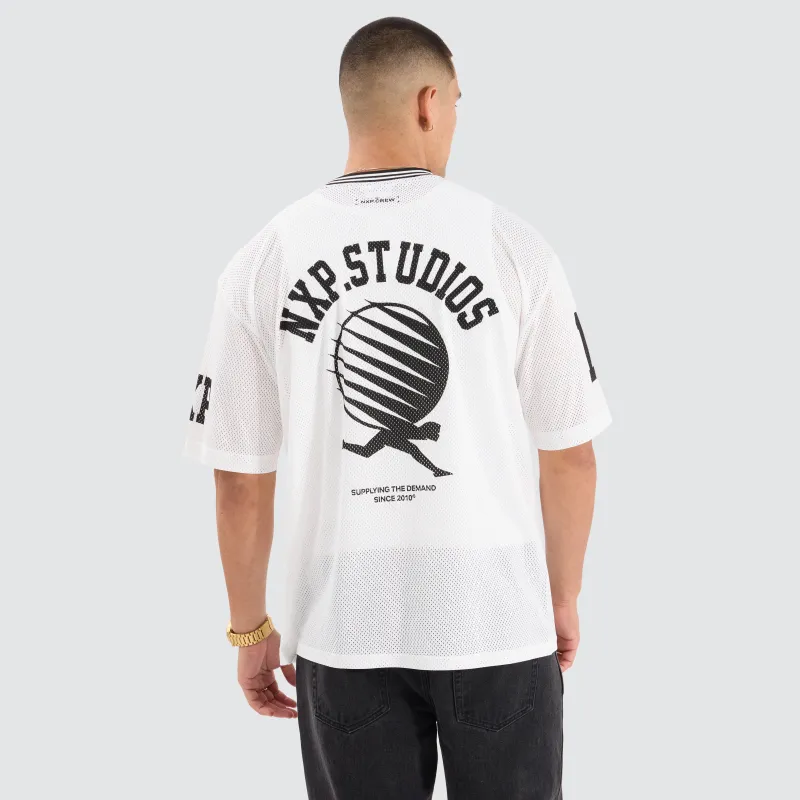 Drifter Gridiron Jersey Optical White sold by Nena and Pasadena