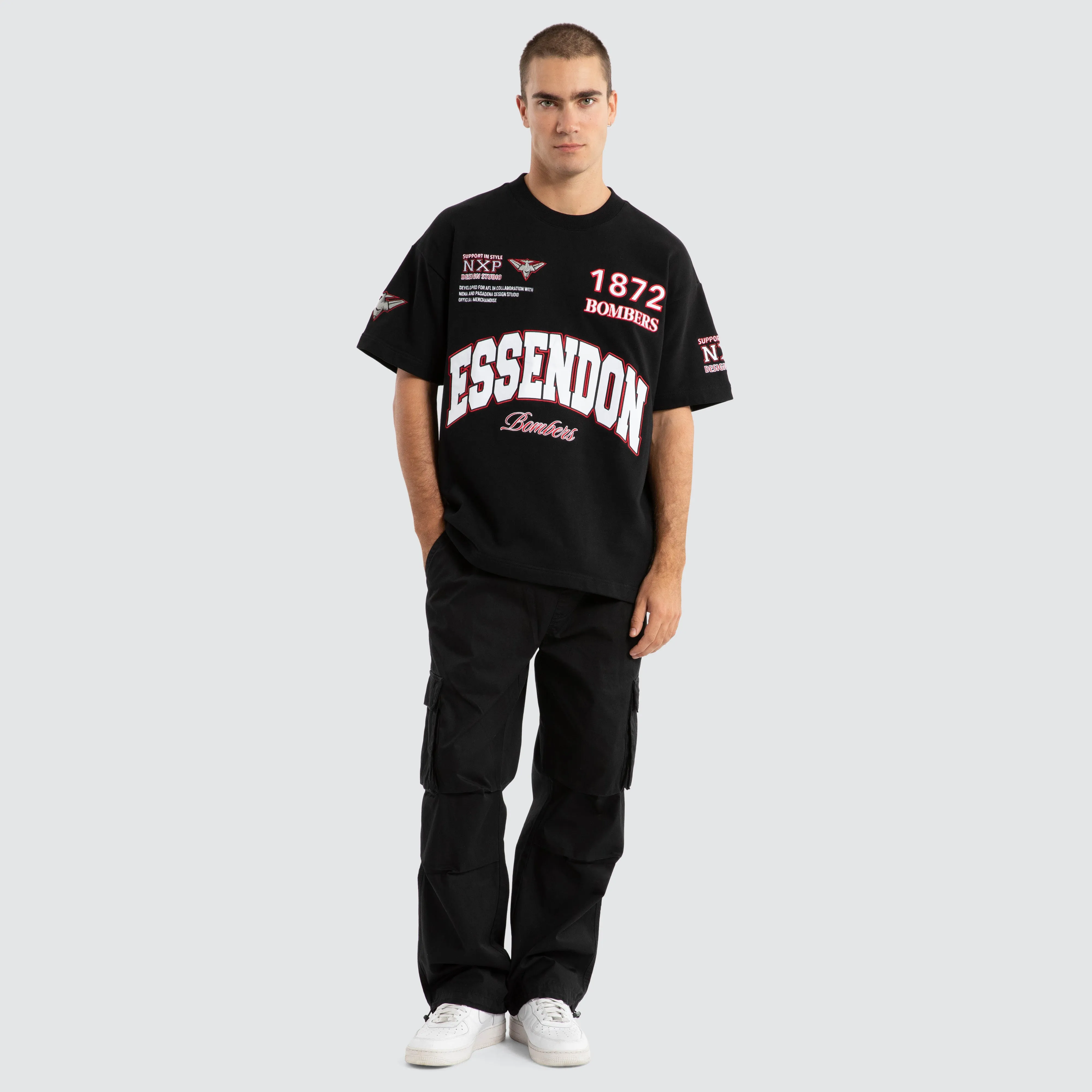 Essendon Bombers AFL Academy Tee Jet Black sold by Nena and Pasadena product image thumbnail 3