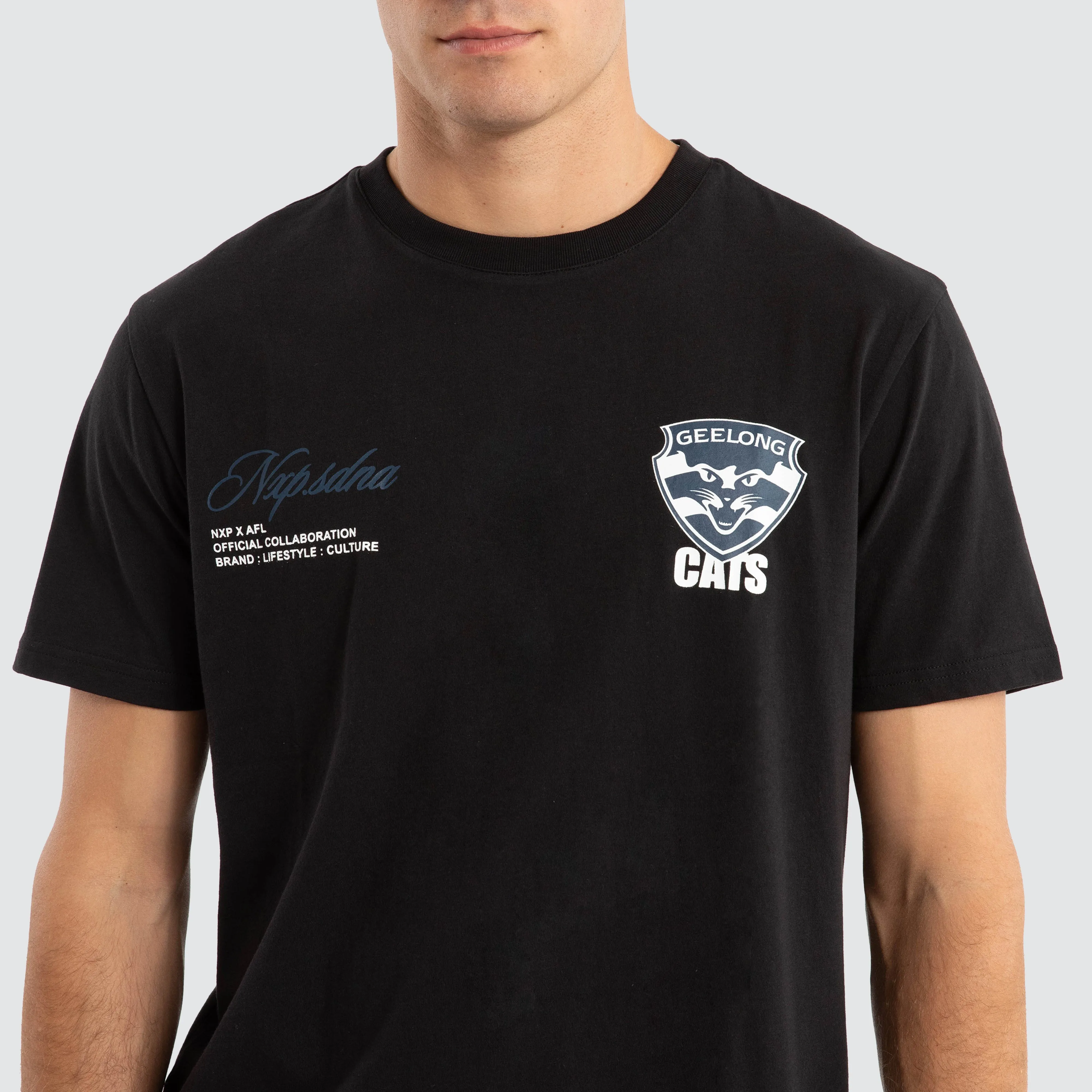 Geelong Cats AFL Prime Tee Jet Black sold by Nena and Pasadena product image thumbnail 4