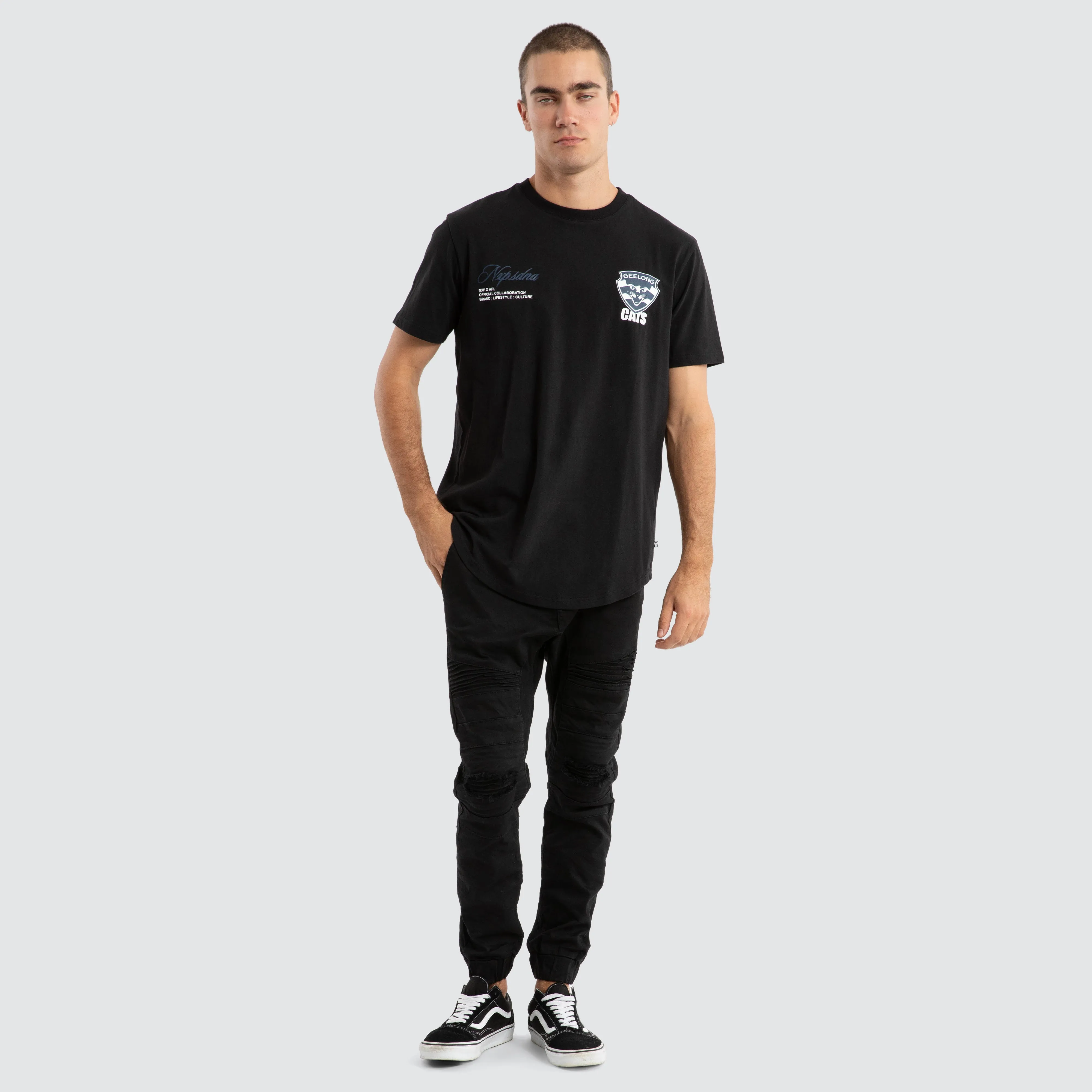 Geelong Cats AFL Prime Tee Jet Black sold by Nena and Pasadena product image thumbnail 3