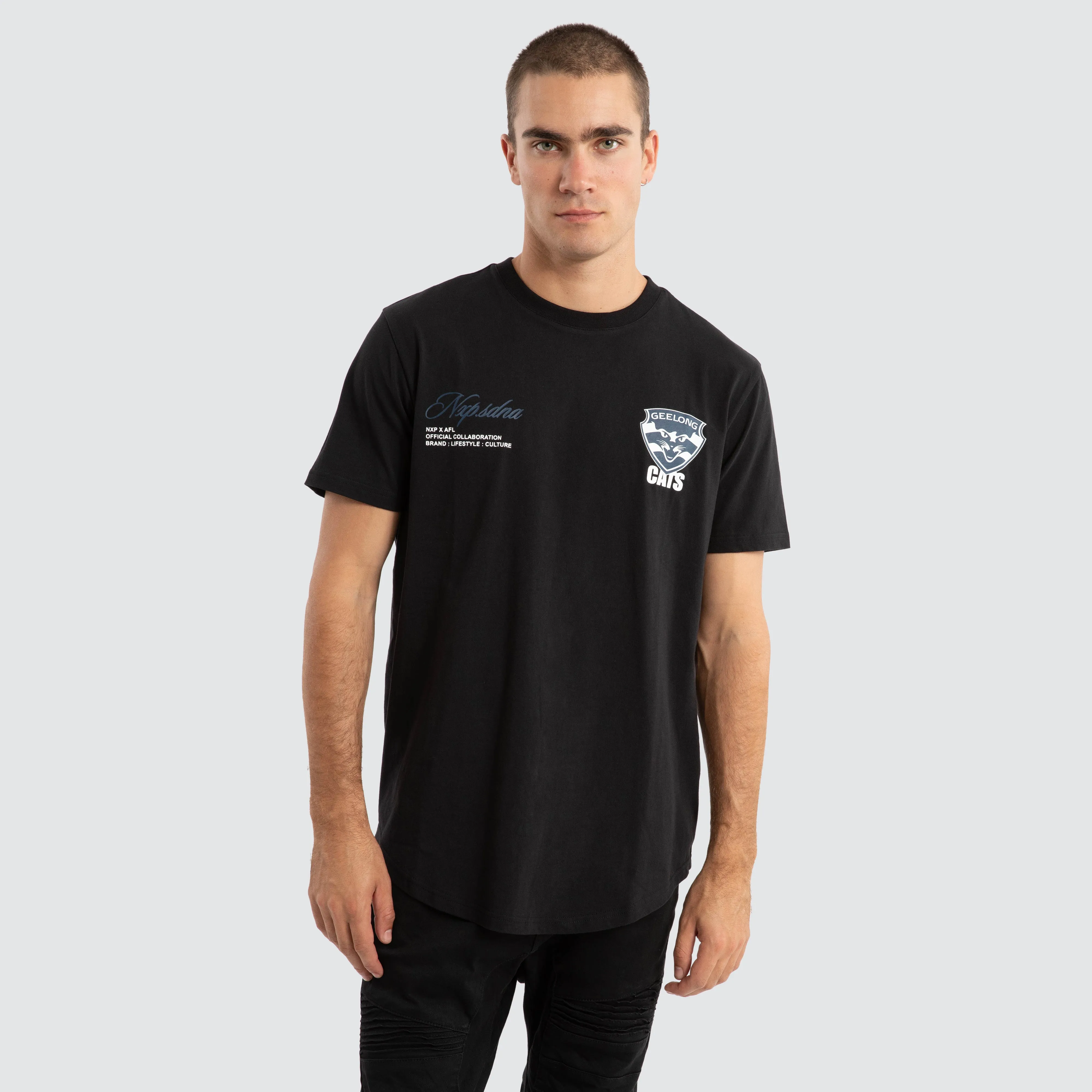 Geelong Cats AFL Prime Tee Jet Black sold by Nena and Pasadena product image thumbnail 2