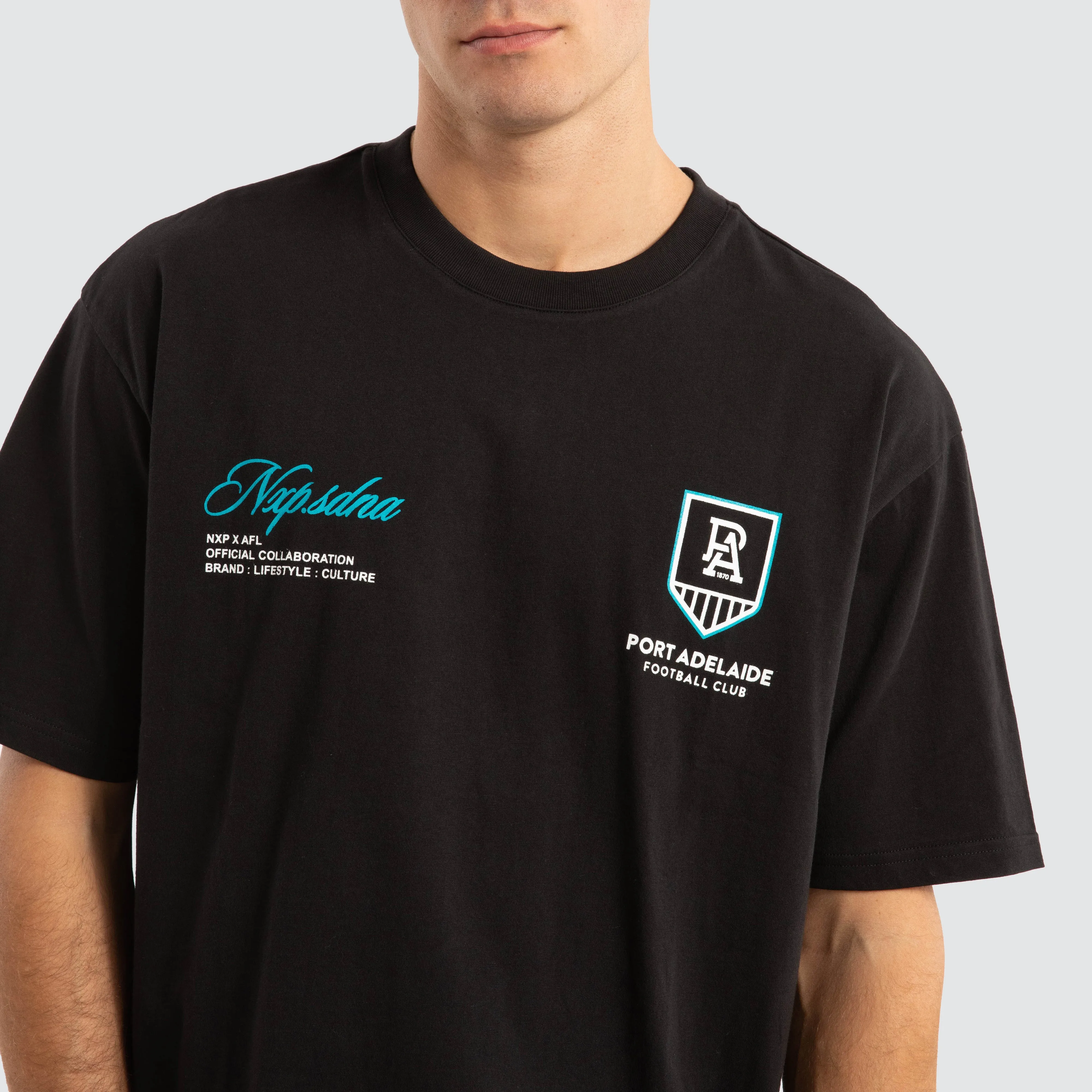 Port Adelaide Power AFL Season Tee Jet Black sold by Nena and Pasadena product image thumbnail 4