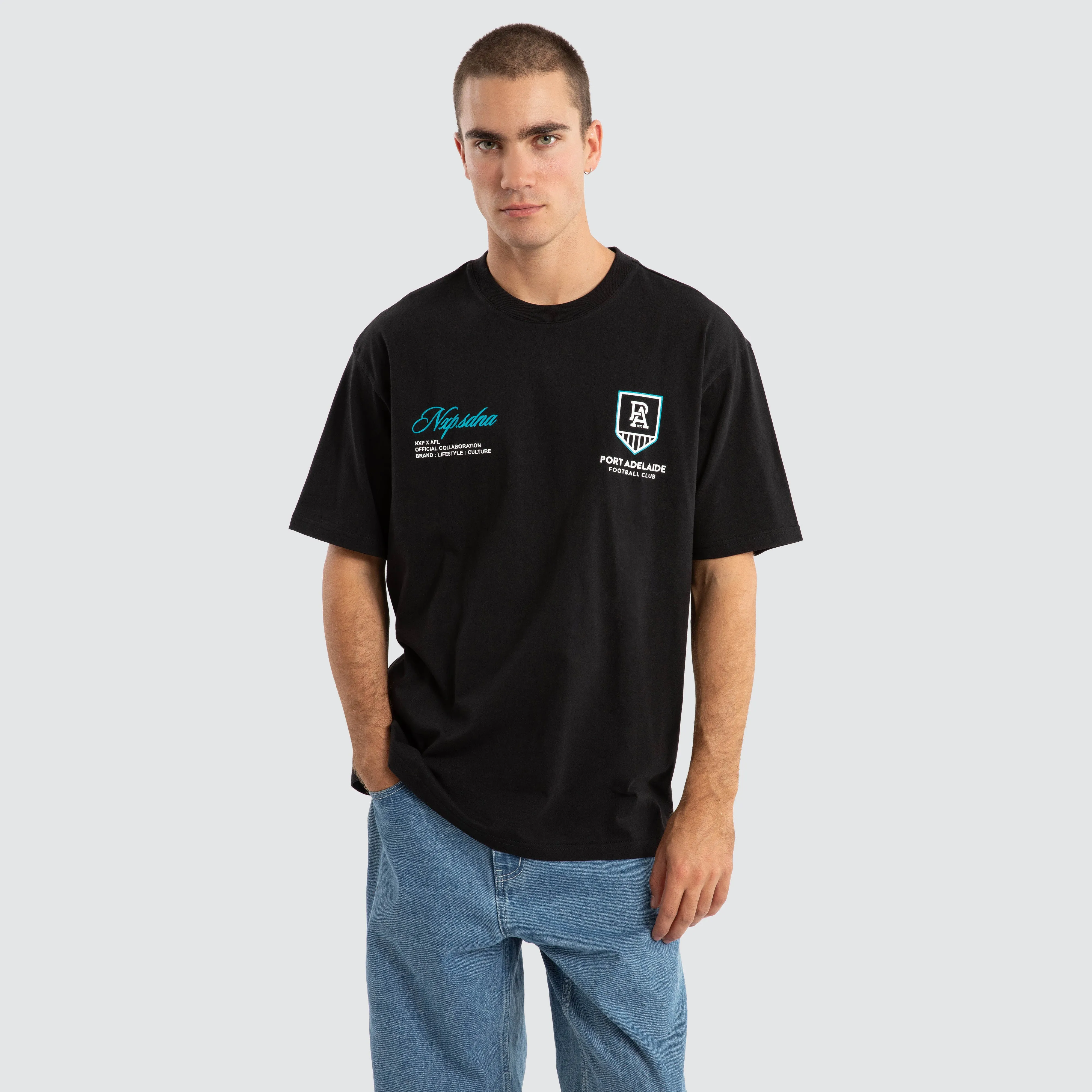 Port Adelaide Power AFL Season Tee Jet Black sold by Nena and Pasadena product image thumbnail 2