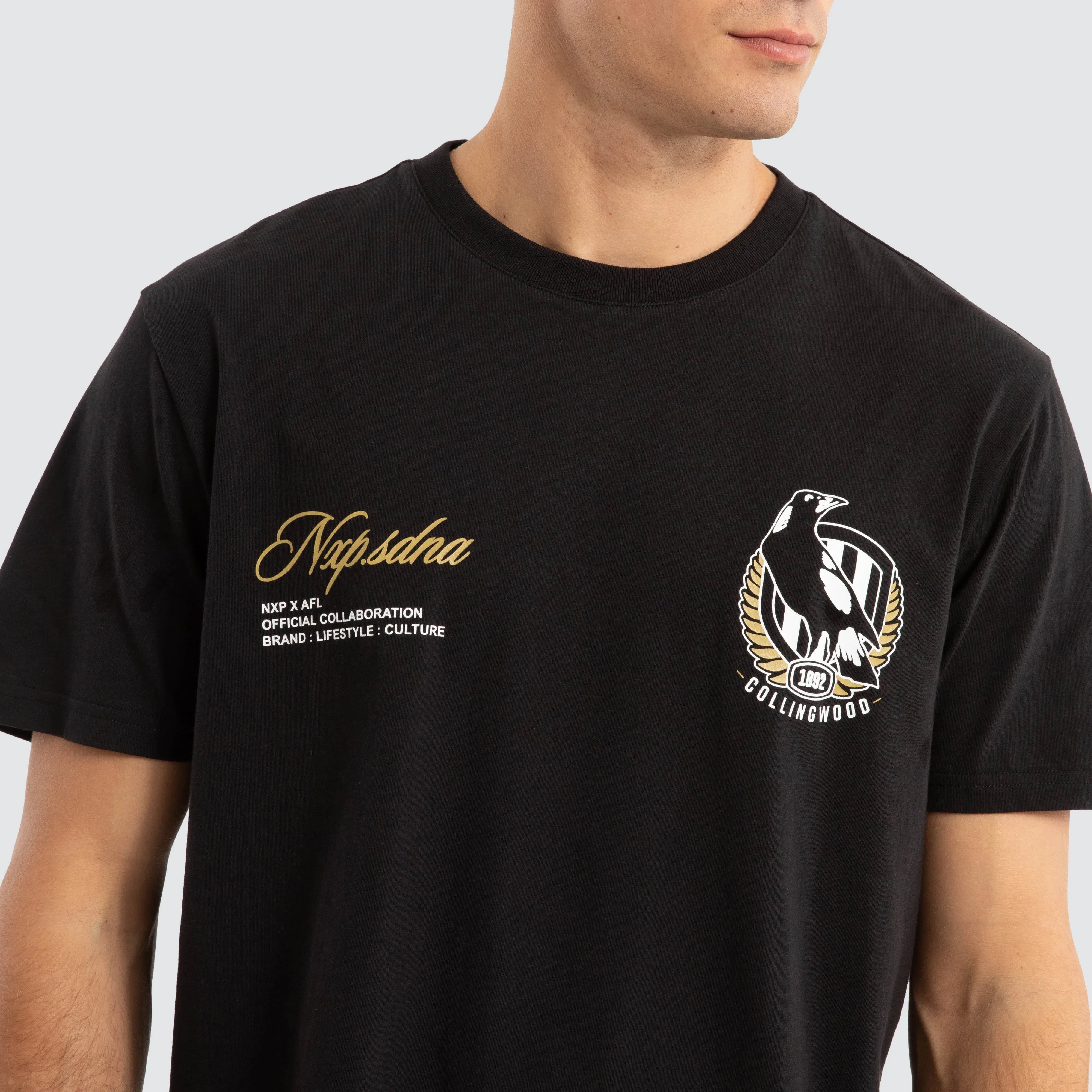 Collingwood Magpies AFL Prime Tee Jet Black sold by Nena and Pasadena product image thumbnail 4