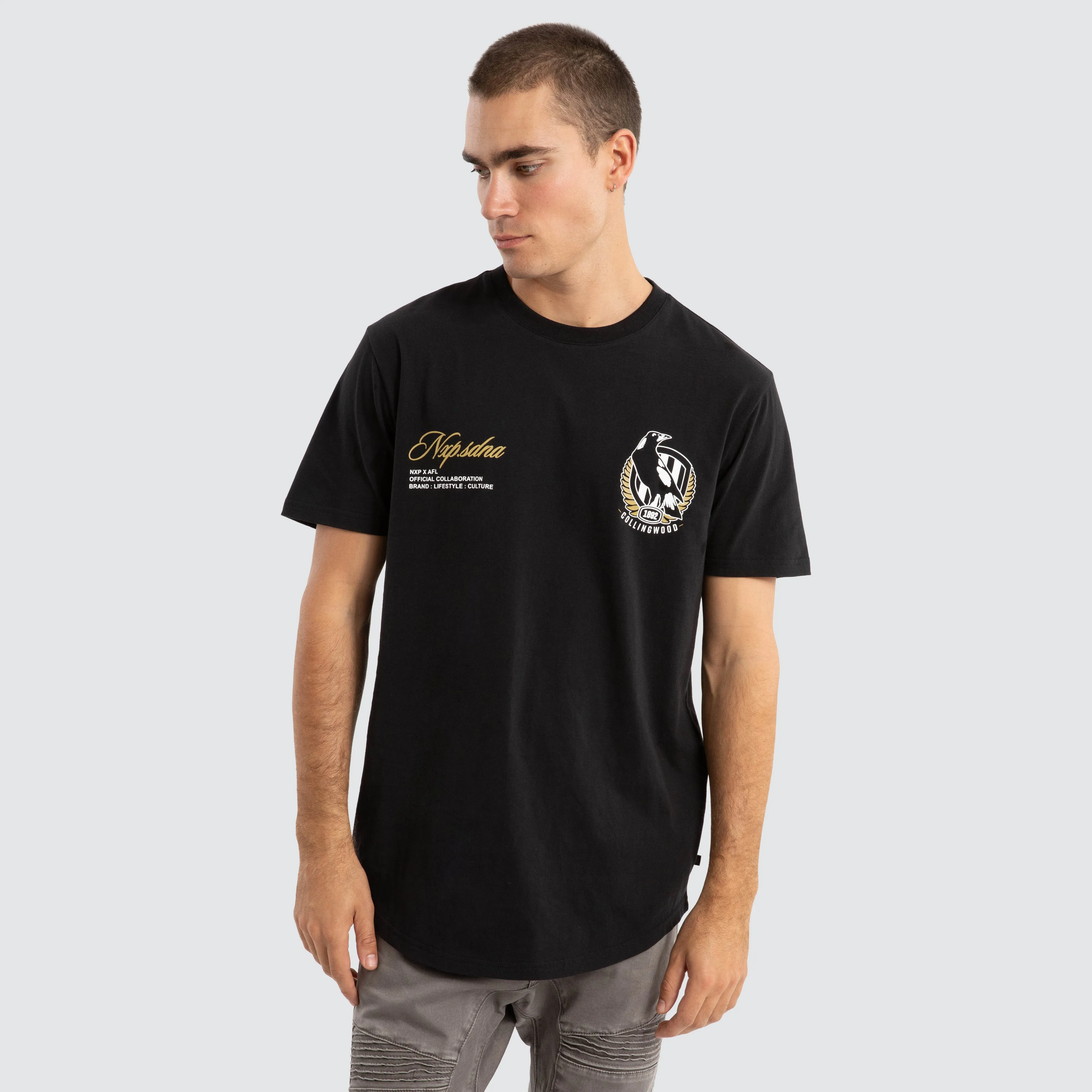 Collingwood Magpies AFL Prime Tee Jet Black sold by Nena and Pasadena product image thumbnail 2