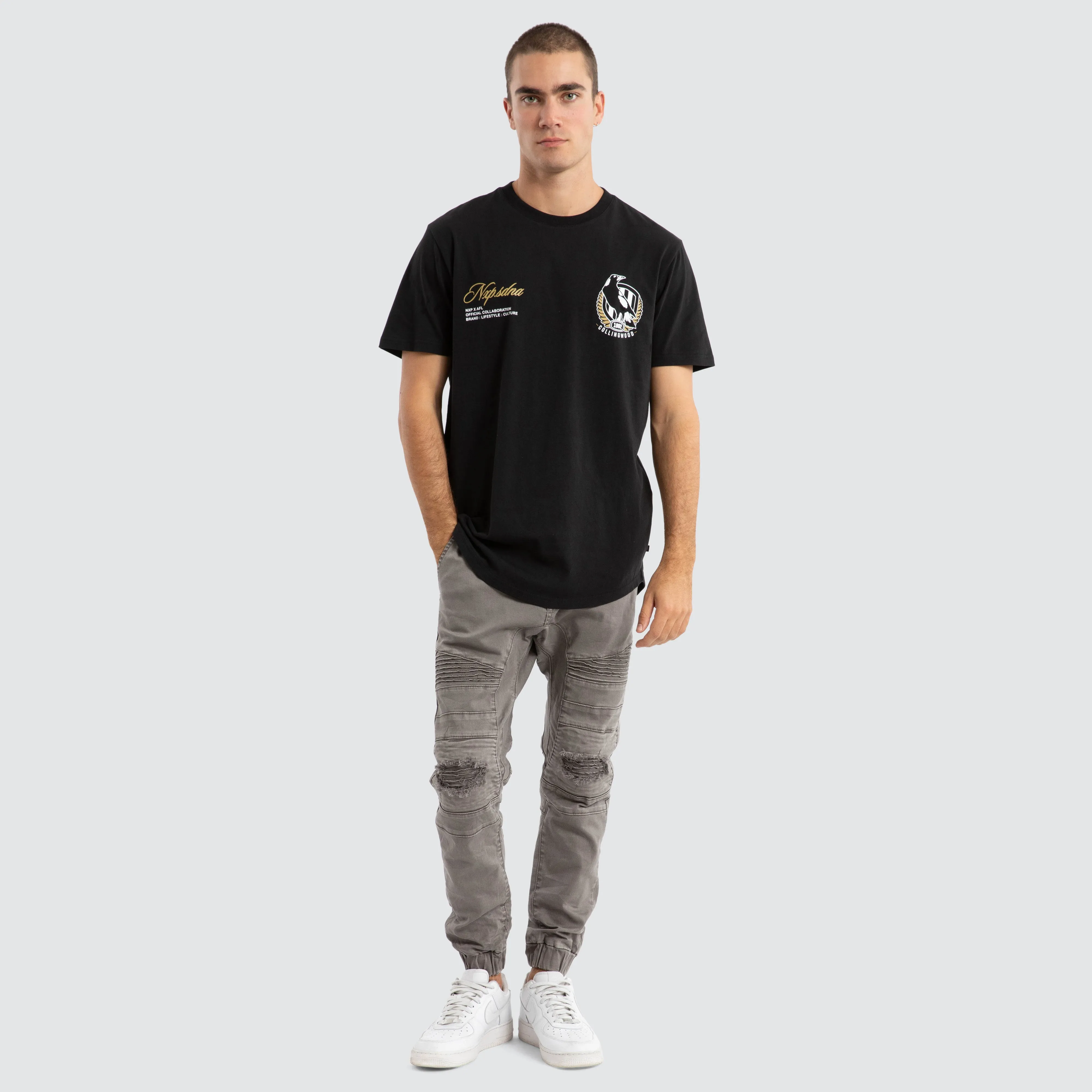 Collingwood Magpies AFL Prime Tee Jet Black sold by Nena and Pasadena product image thumbnail 3