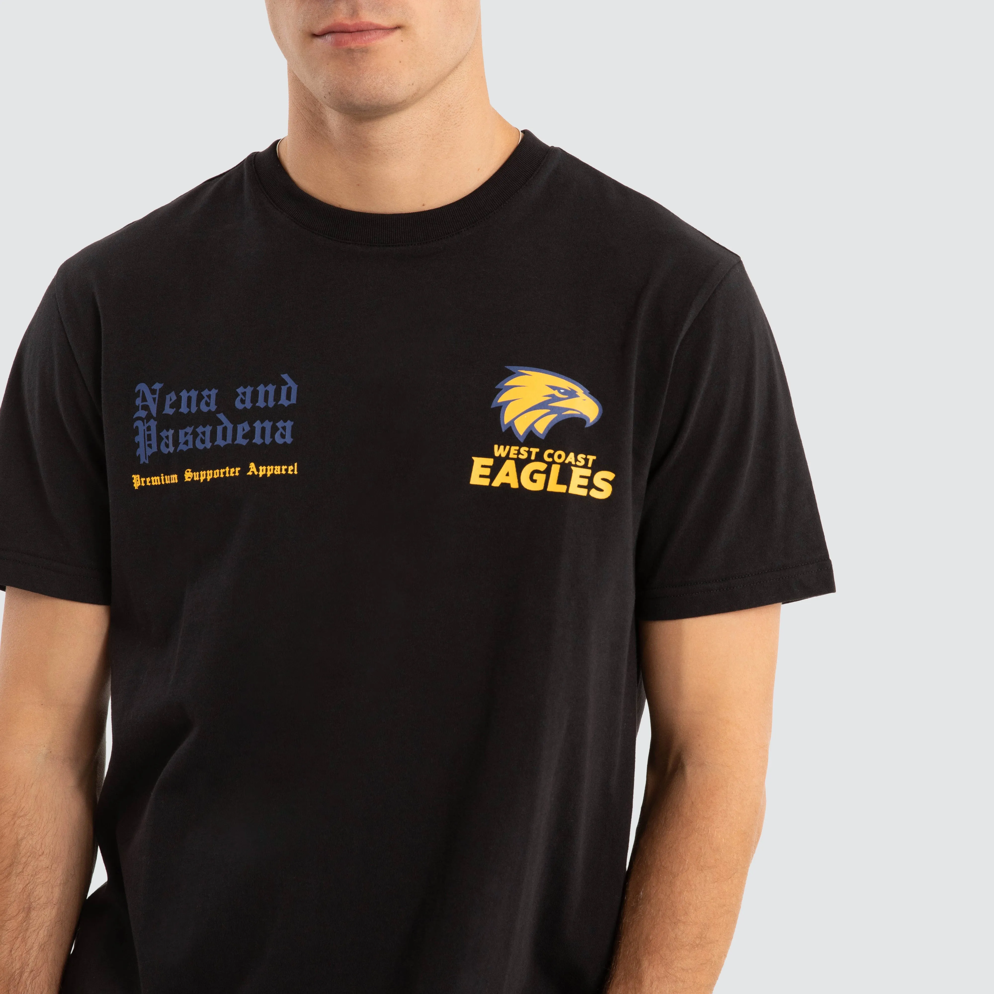 West Coast Eagles AFL Vert Tee Jet Black sold by Nena and Pasadena product image thumbnail 4