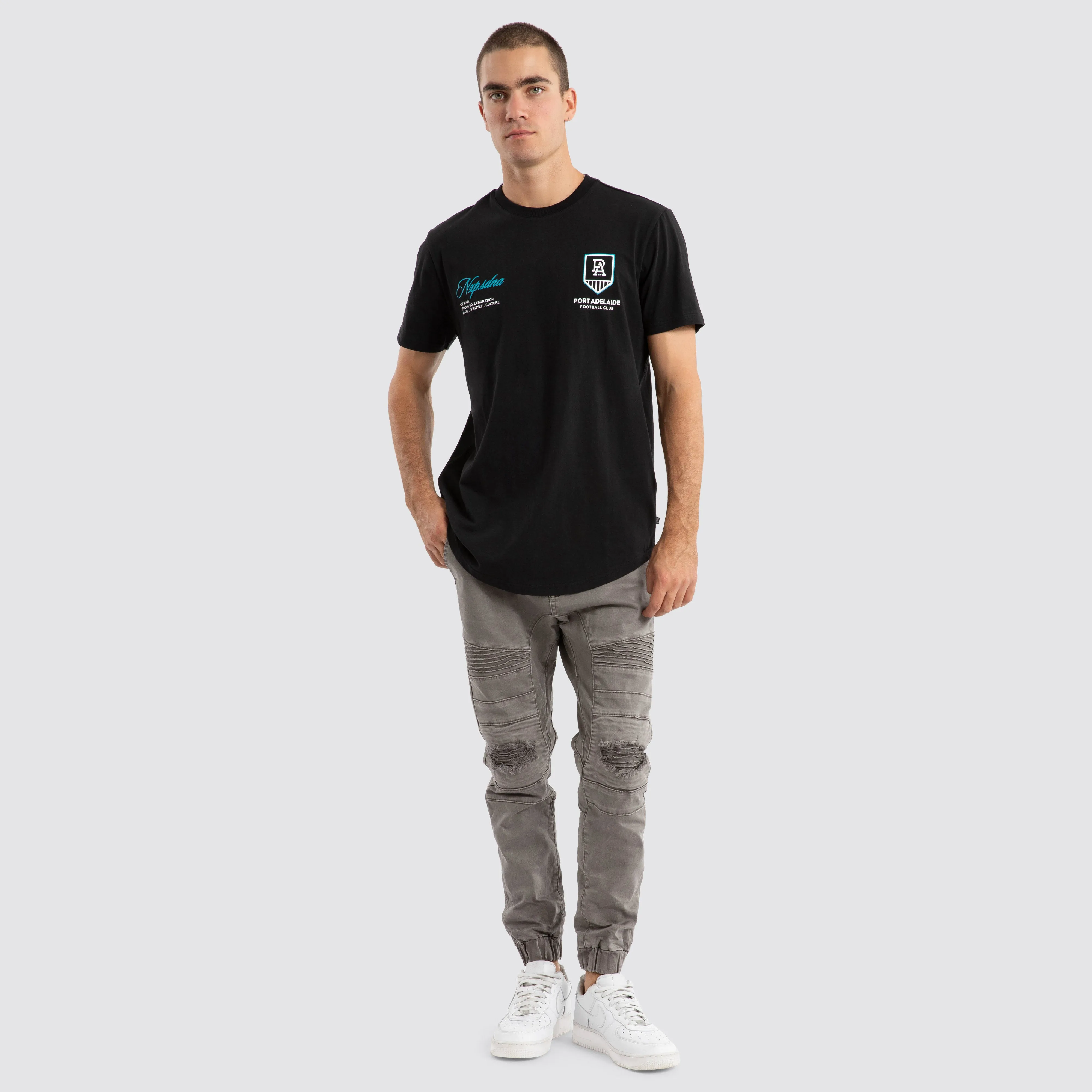 Port Adelaide Power AFL Prime Tee Jet Black sold by Nena and Pasadena product image thumbnail 3