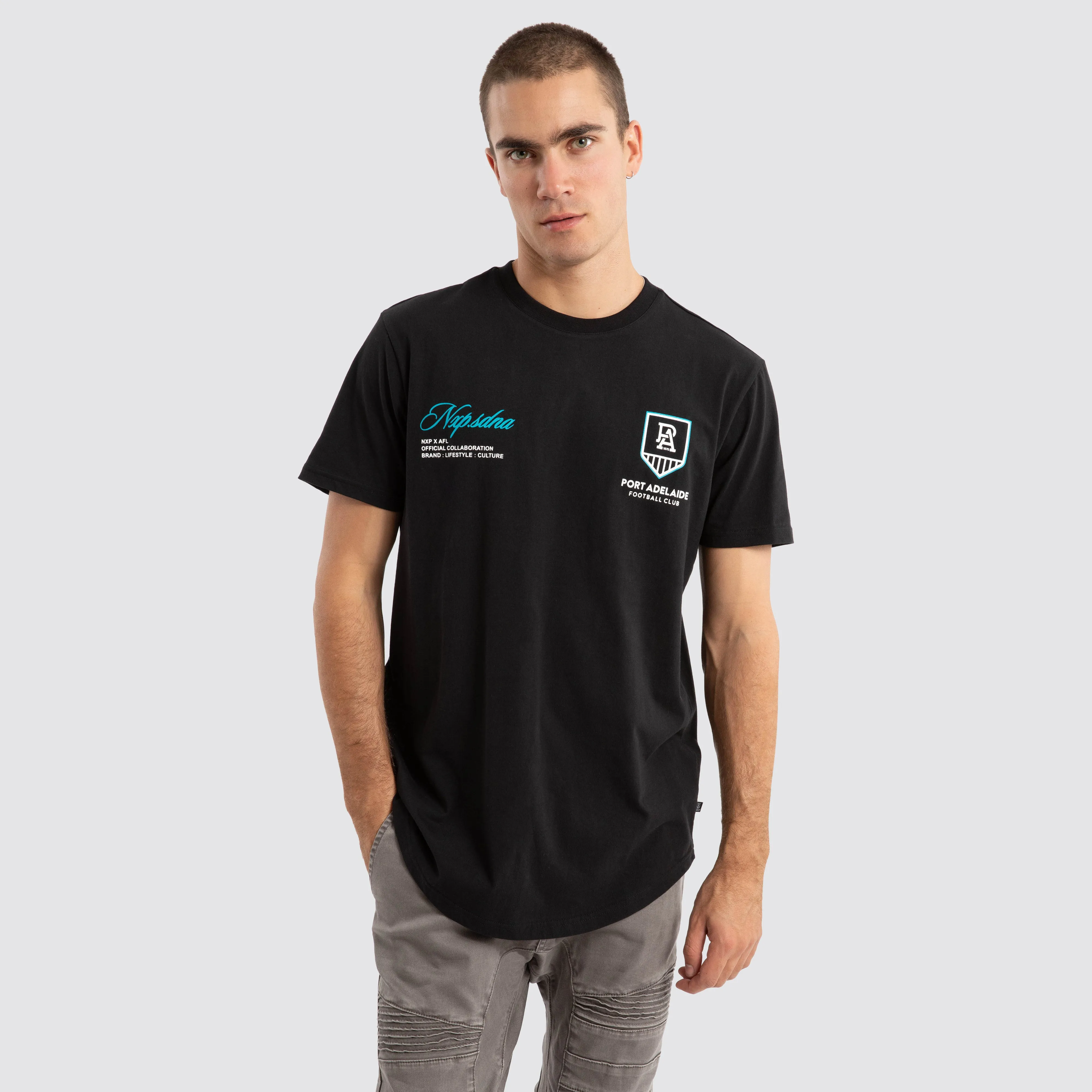 Port Adelaide Power AFL Prime Tee Jet Black sold by Nena and Pasadena product image thumbnail 2