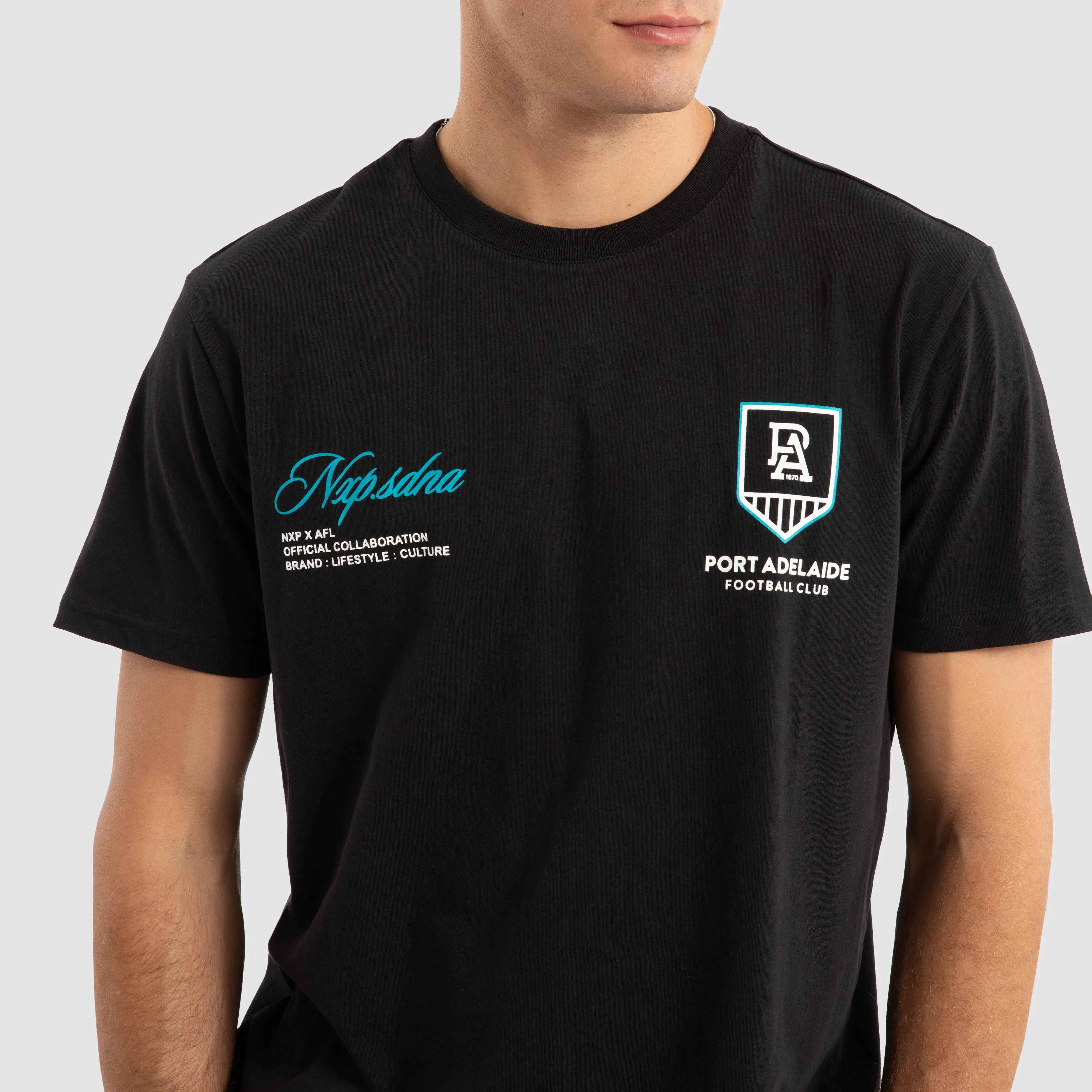 Port Adelaide Power AFL Prime Tee Jet Black sold by Nena and Pasadena product image thumbnail 4