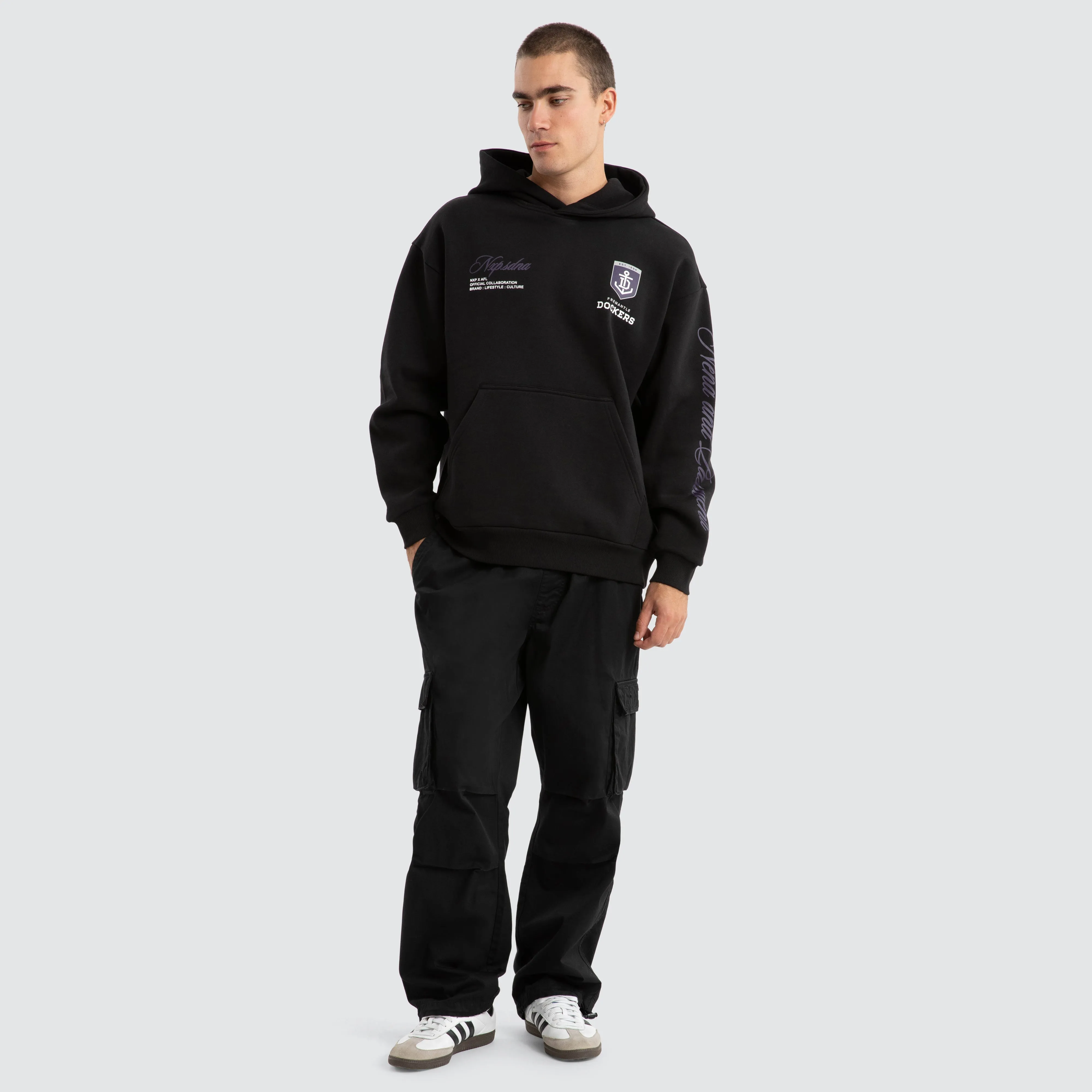 Fremantle Dockers AFL Season Hoodie Jet Black sold by Nena and Pasadena product image thumbnail 3