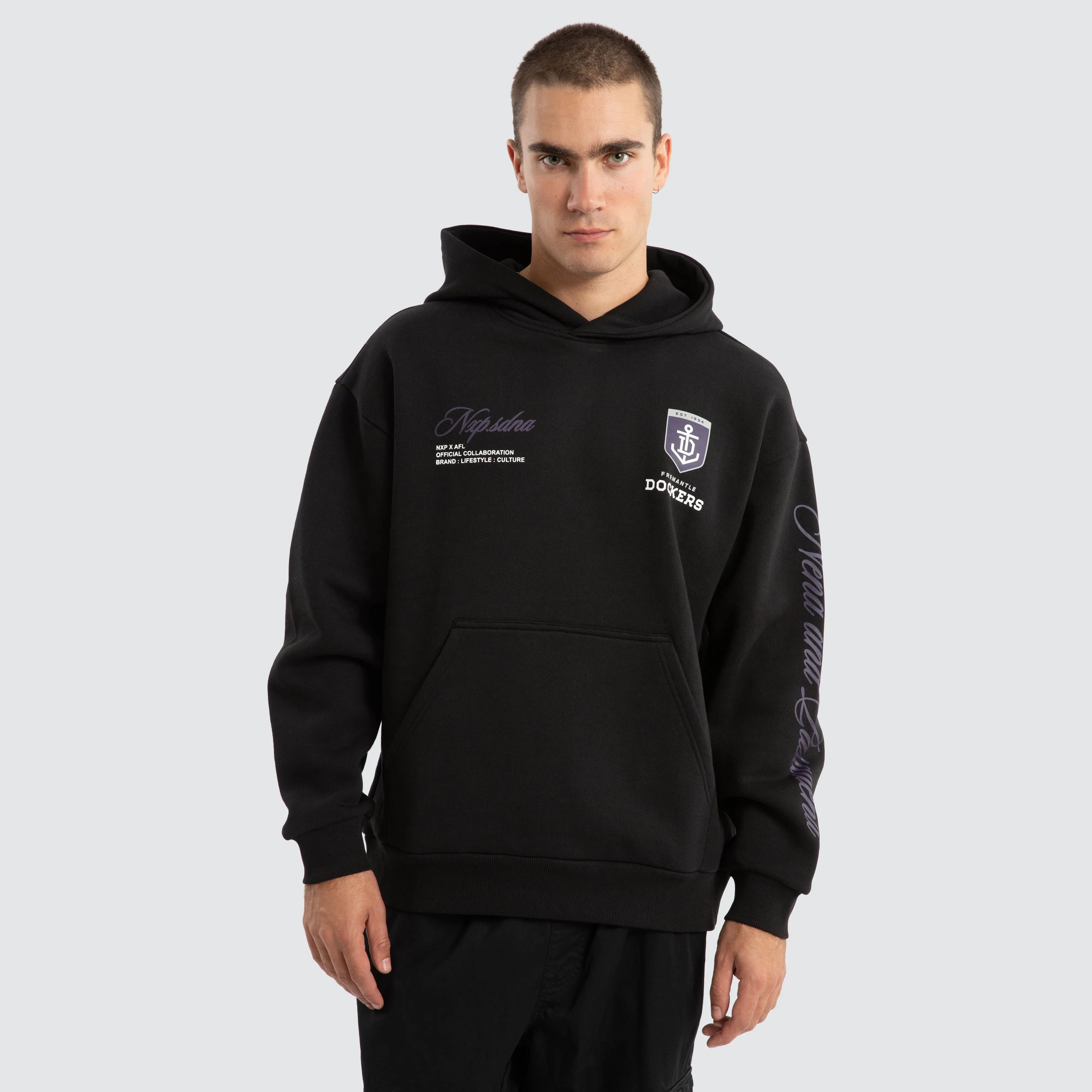 Fremantle Dockers AFL Season Hoodie Jet Black sold by Nena and Pasadena product image thumbnail 2