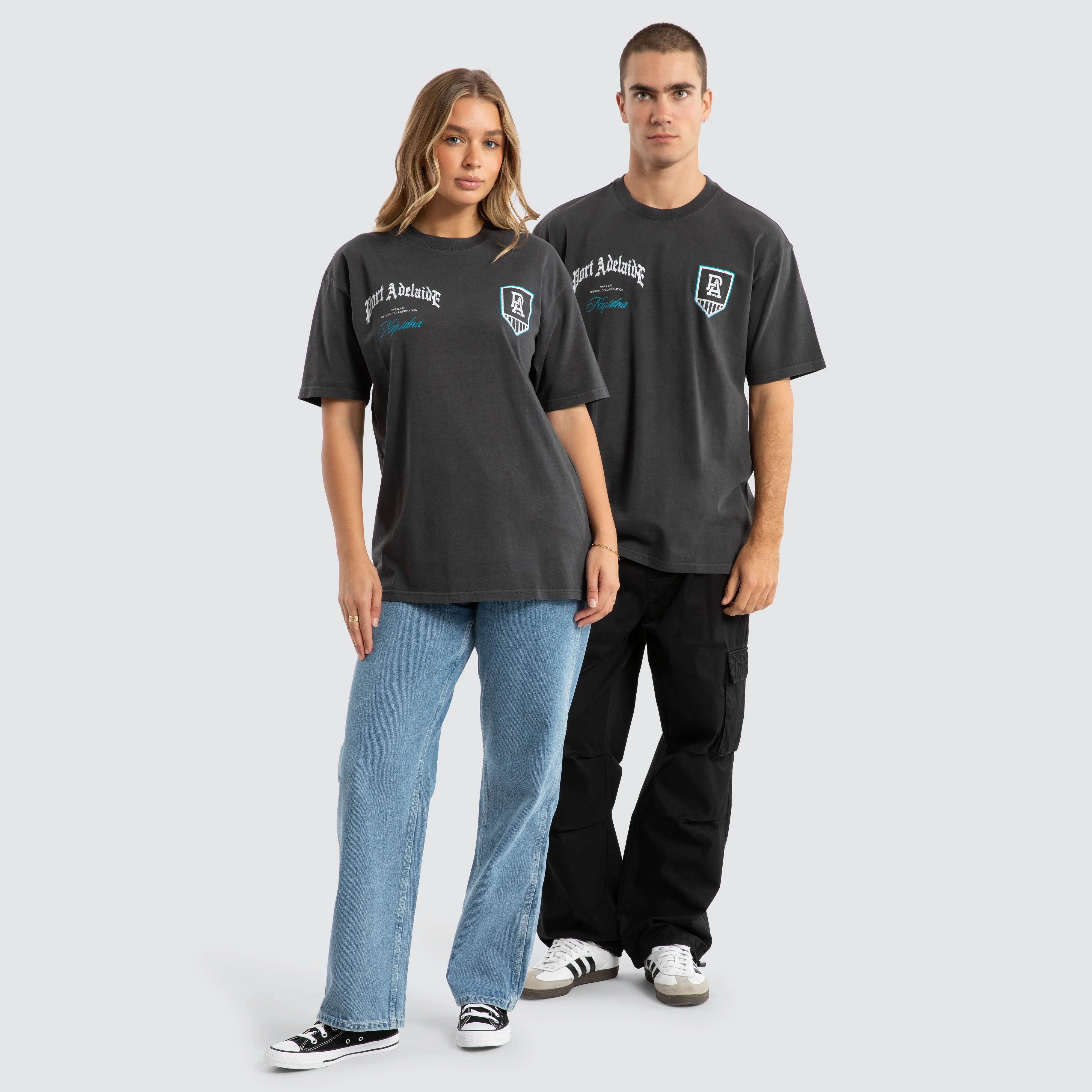 Port Adelaide Power AFL Vintage Goth Tee Pigment Asphalt sold by Nena and Pasadena product image thumbnail 3