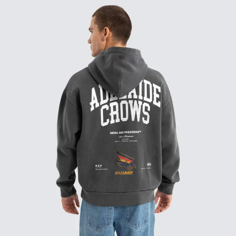 Adelaide Crows AFL Vintage Hoodie Pigment Asphalt sold by Nena and Pasadena
