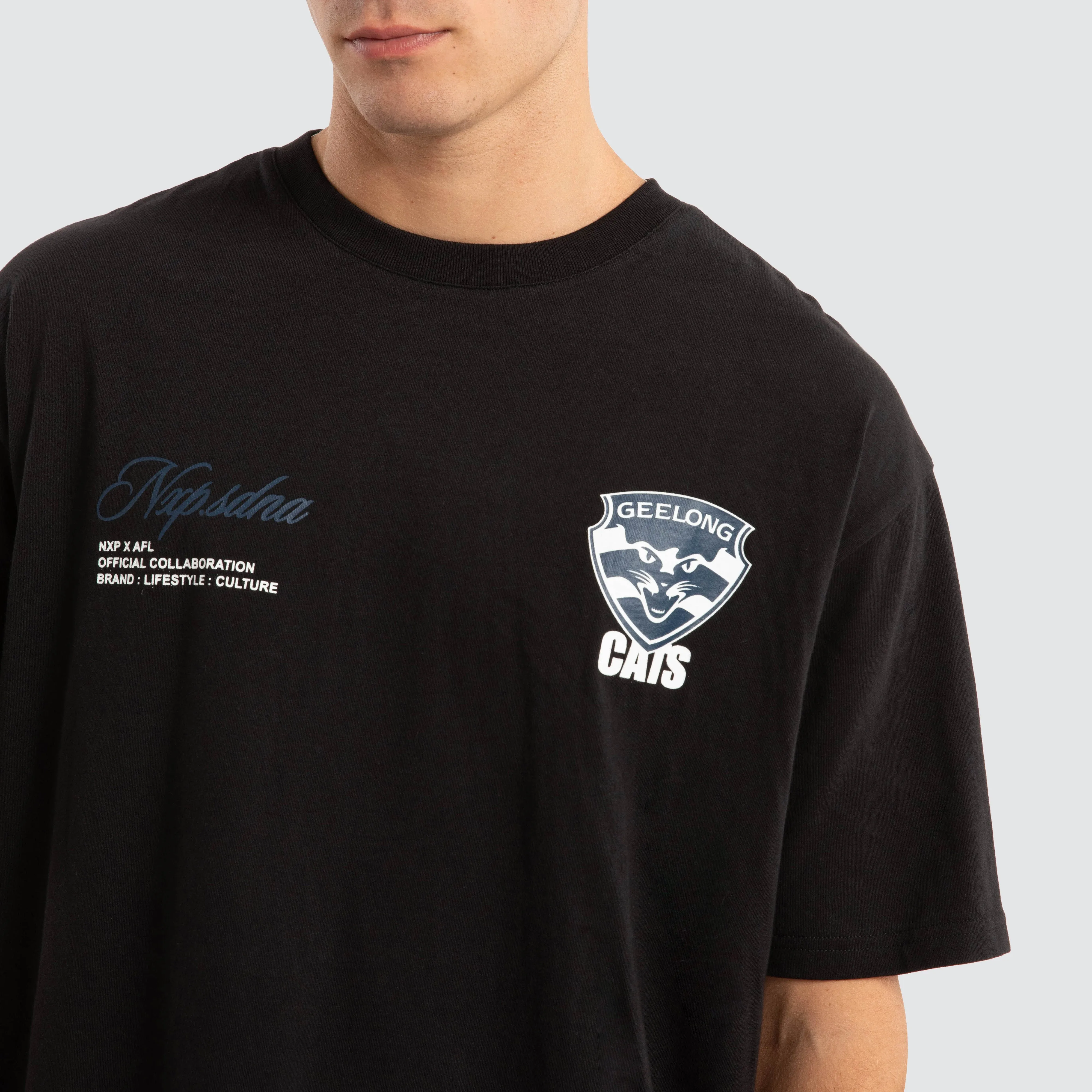 Geelong Cats AFL Season Tee Jet Black sold by Nena and Pasadena product image thumbnail 4