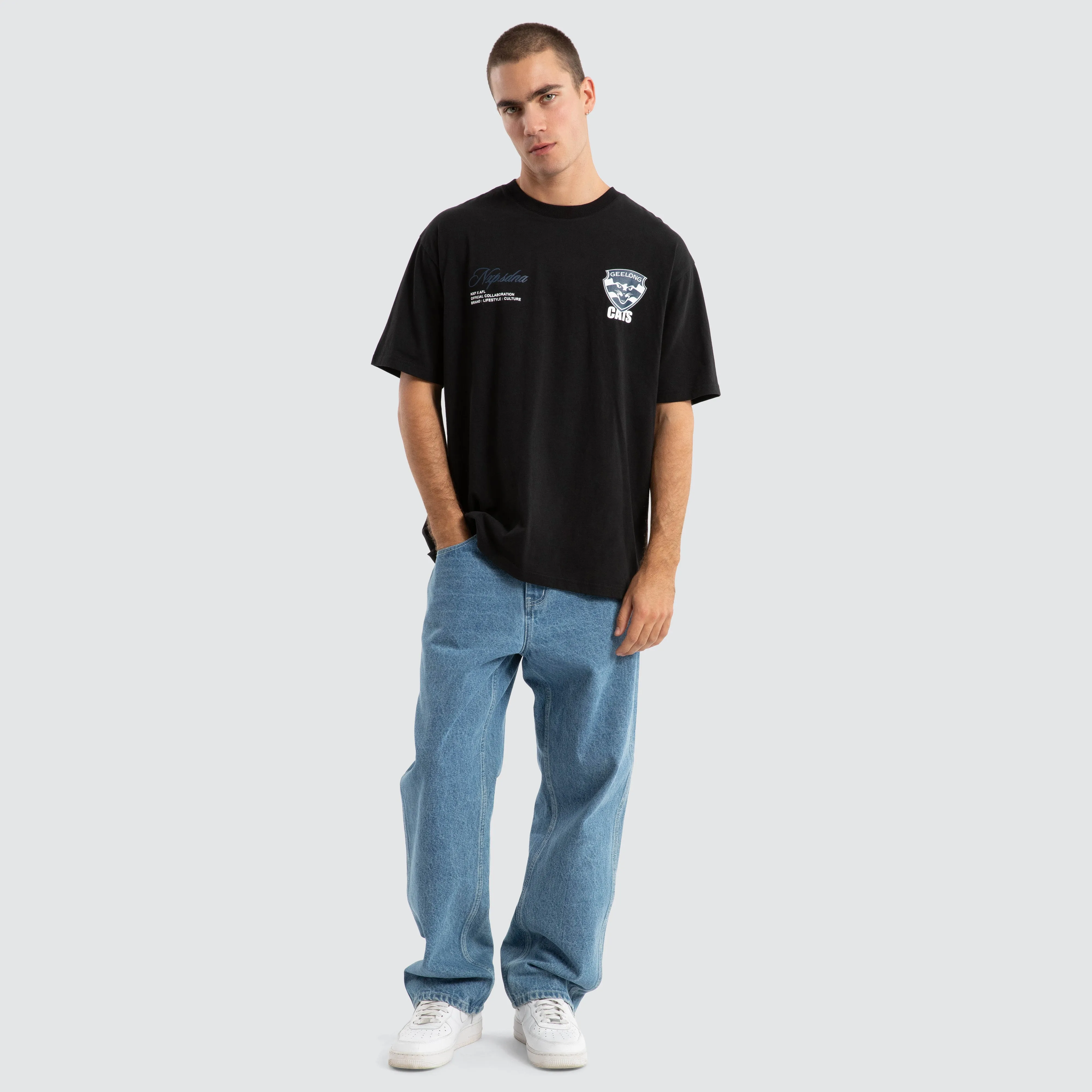 Geelong Cats AFL Season Tee Jet Black sold by Nena and Pasadena product image thumbnail 3