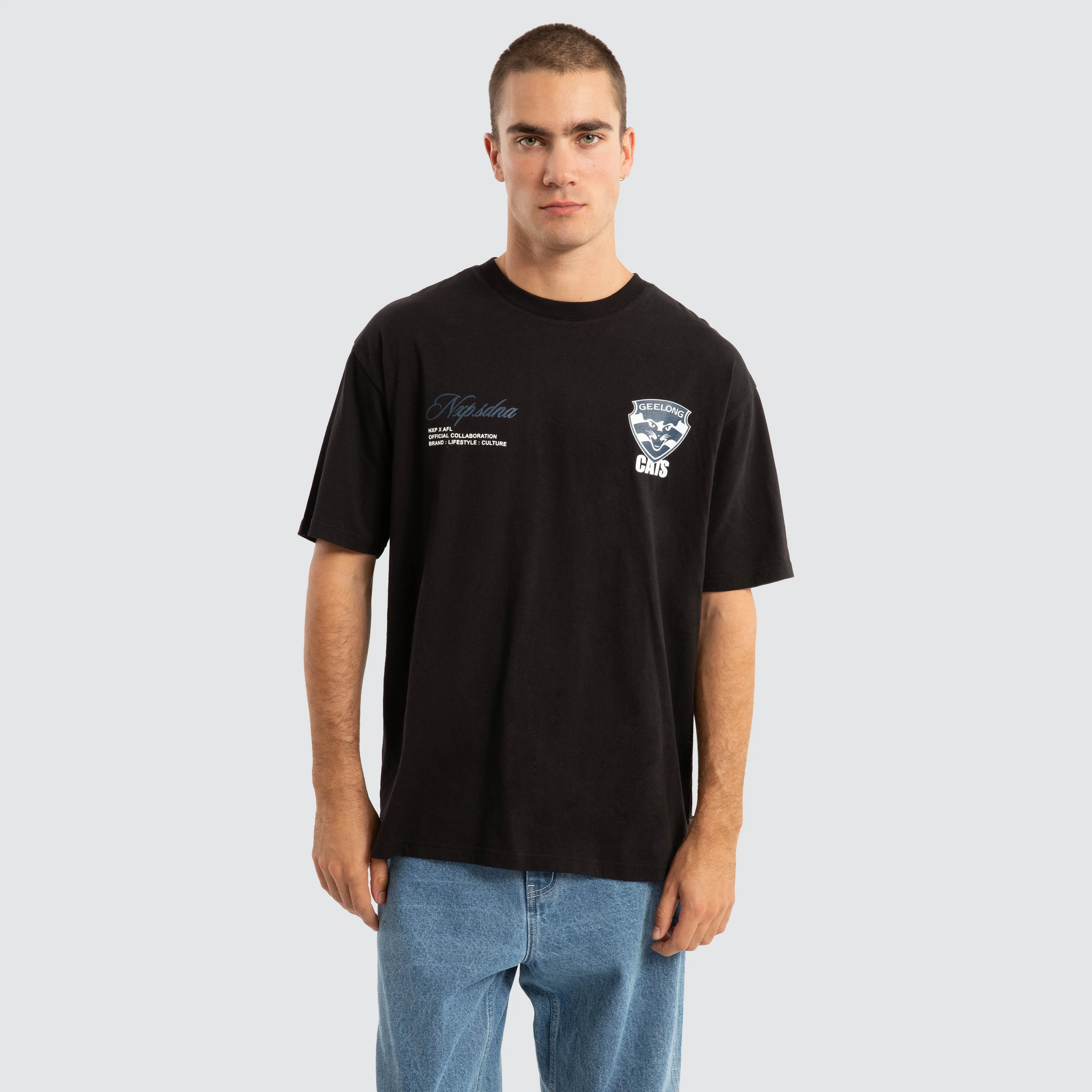 Geelong Cats AFL Season Tee Jet Black sold by Nena and Pasadena product image thumbnail 2
