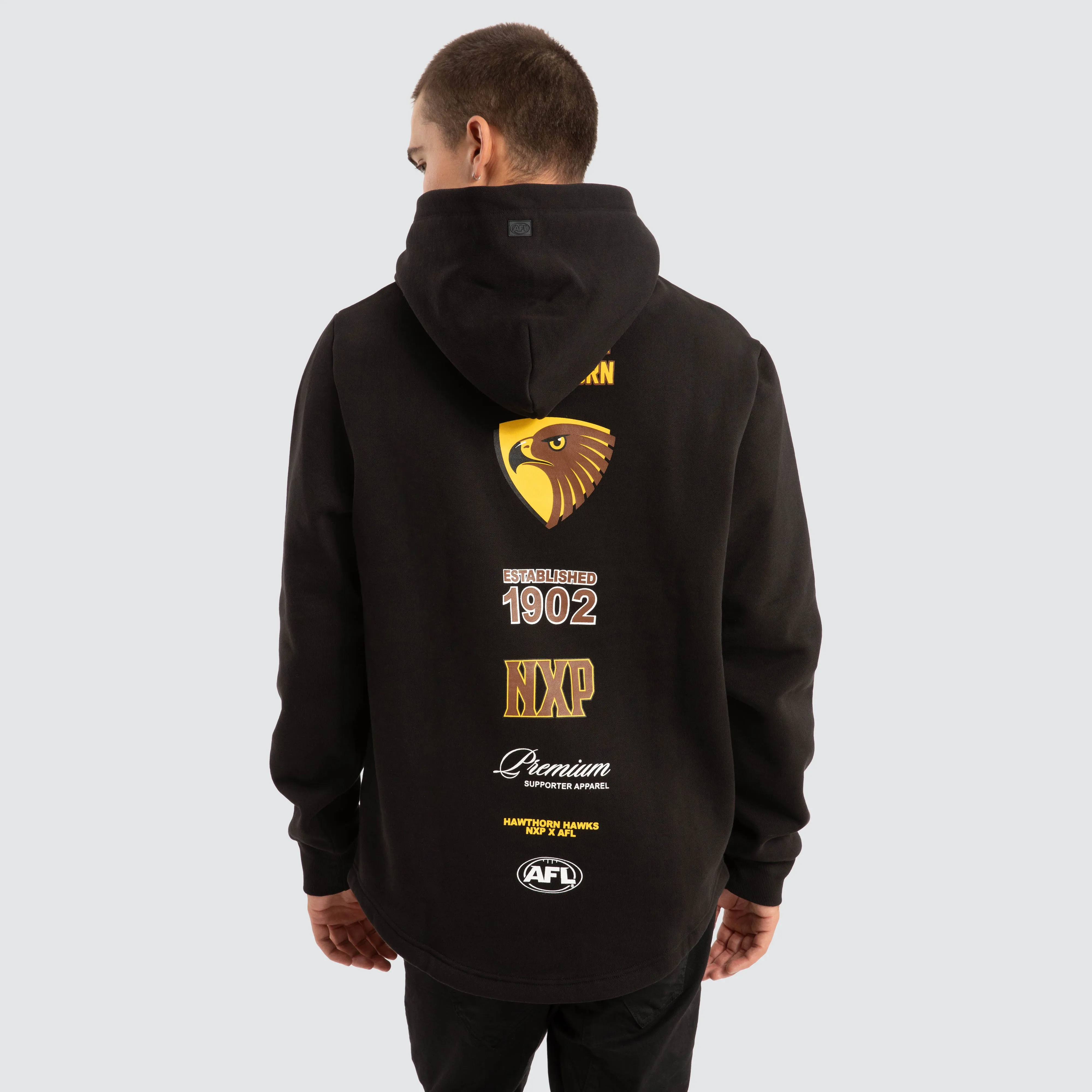 Hawthorn Hawks AFL Spine Hoodie Jet Black sold by Nena and Pasadena