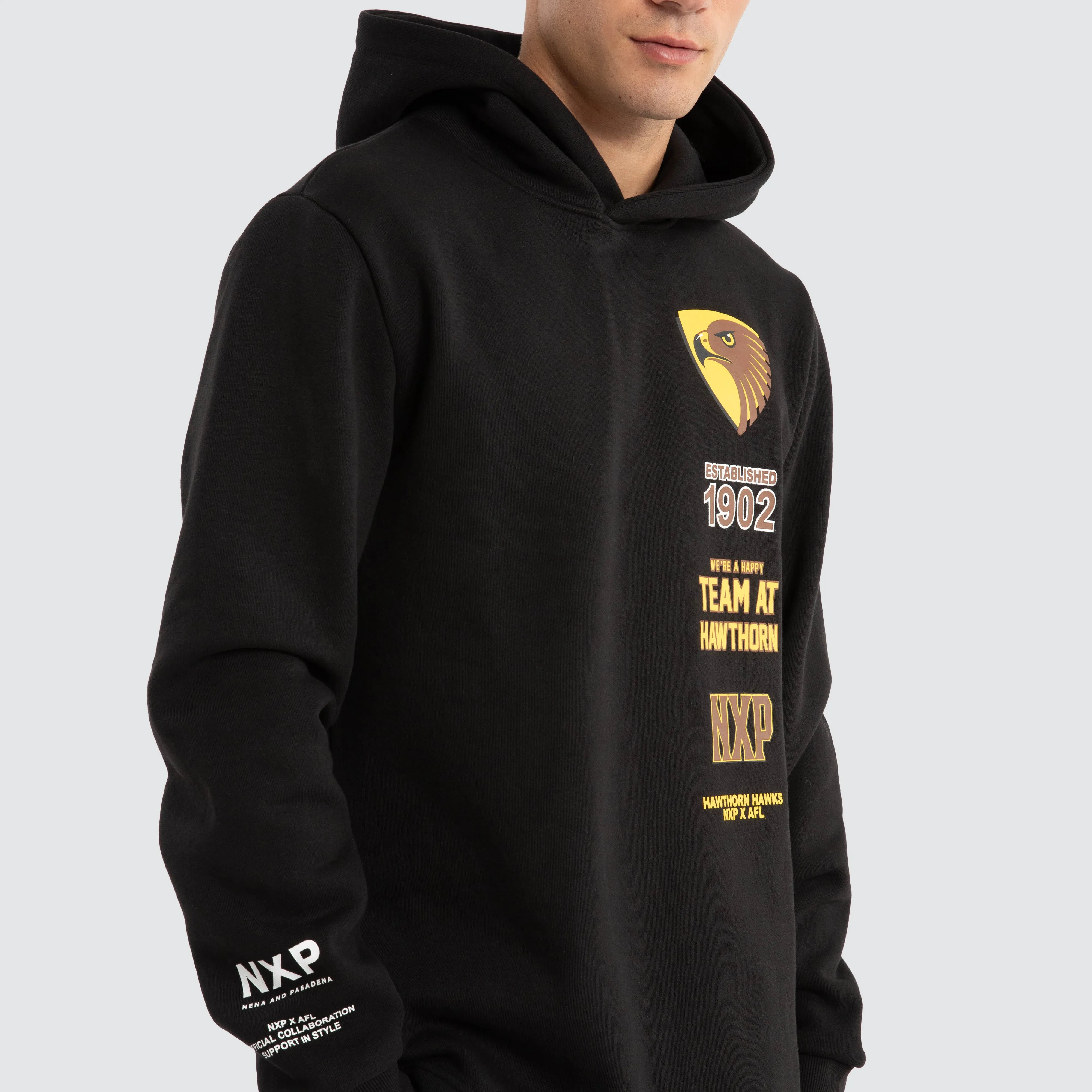 Hawthorn Hawks AFL Spine Hoodie Jet Black sold by Nena and Pasadena product image thumbnail 5
