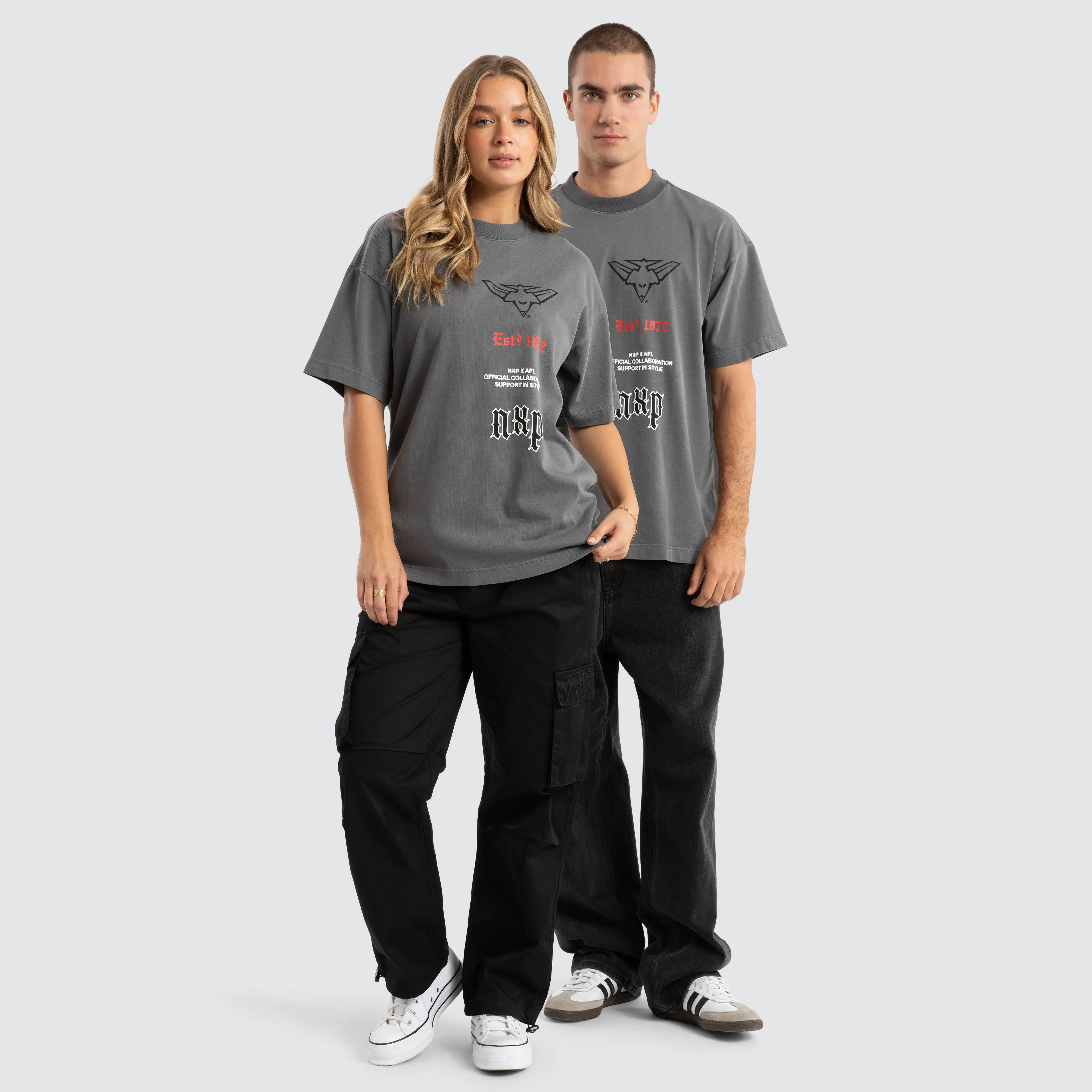 Essendon Bombers AFL Stack Tee Pigment Charcoal sold by Nena and Pasadena product image thumbnail 3