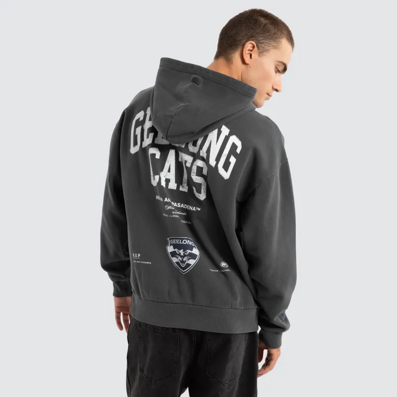 Geelong Cats AFL Vintage Hoodie Pigment Asphalt sold by Nena and Pasadena
