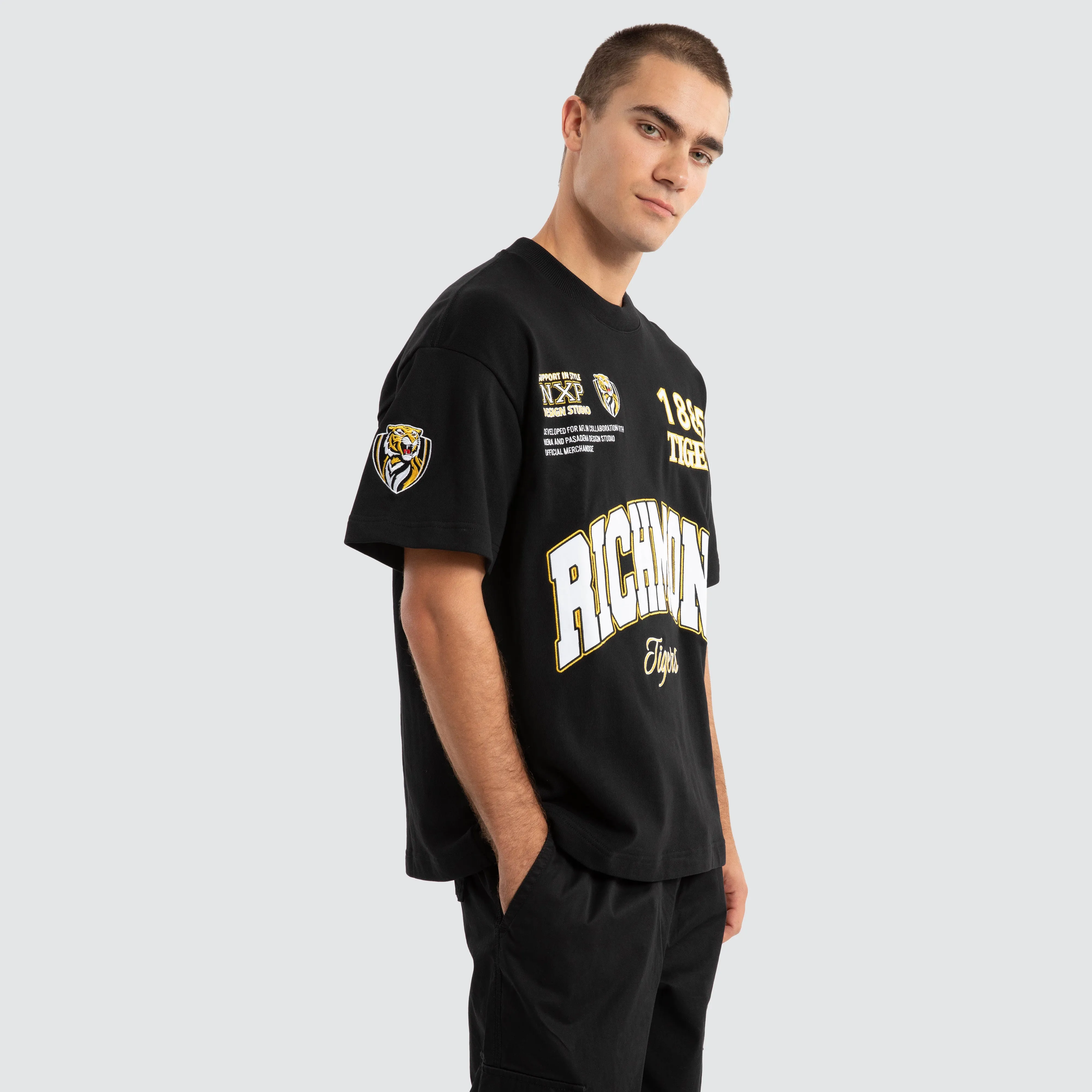 Richmond Tigers AFL Academy Tee Jet Black sold by Nena and Pasadena product image thumbnail 5