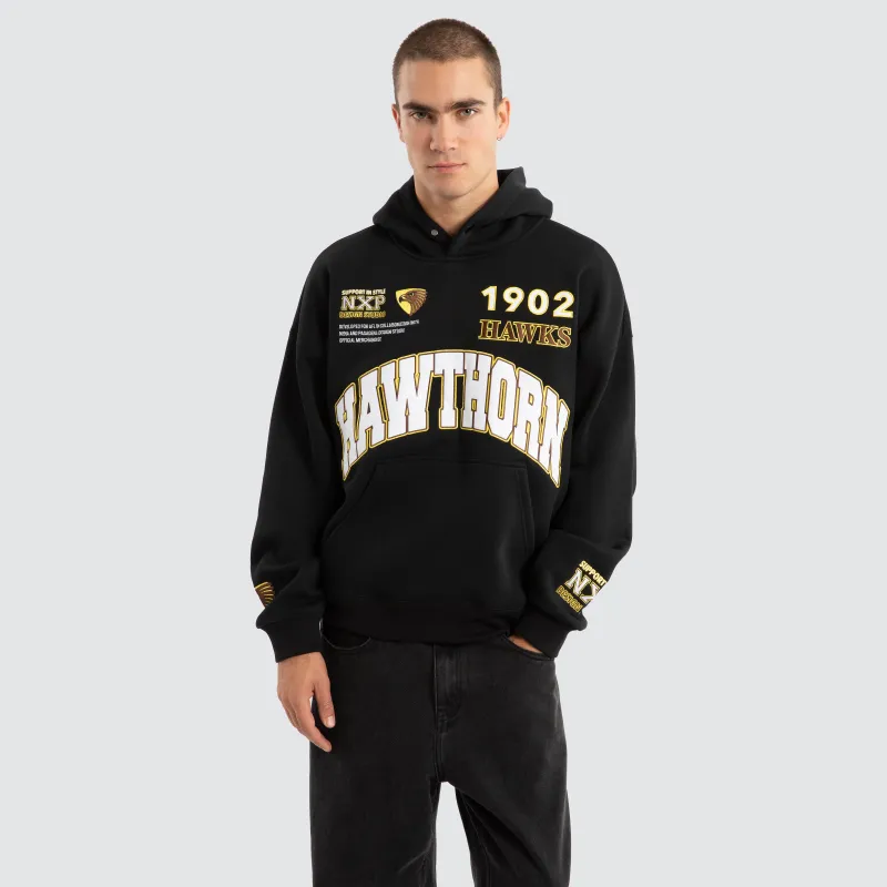 Hawthorn Hawks AFL Academy Hoodie Jet Black sold by Nena and Pasadena